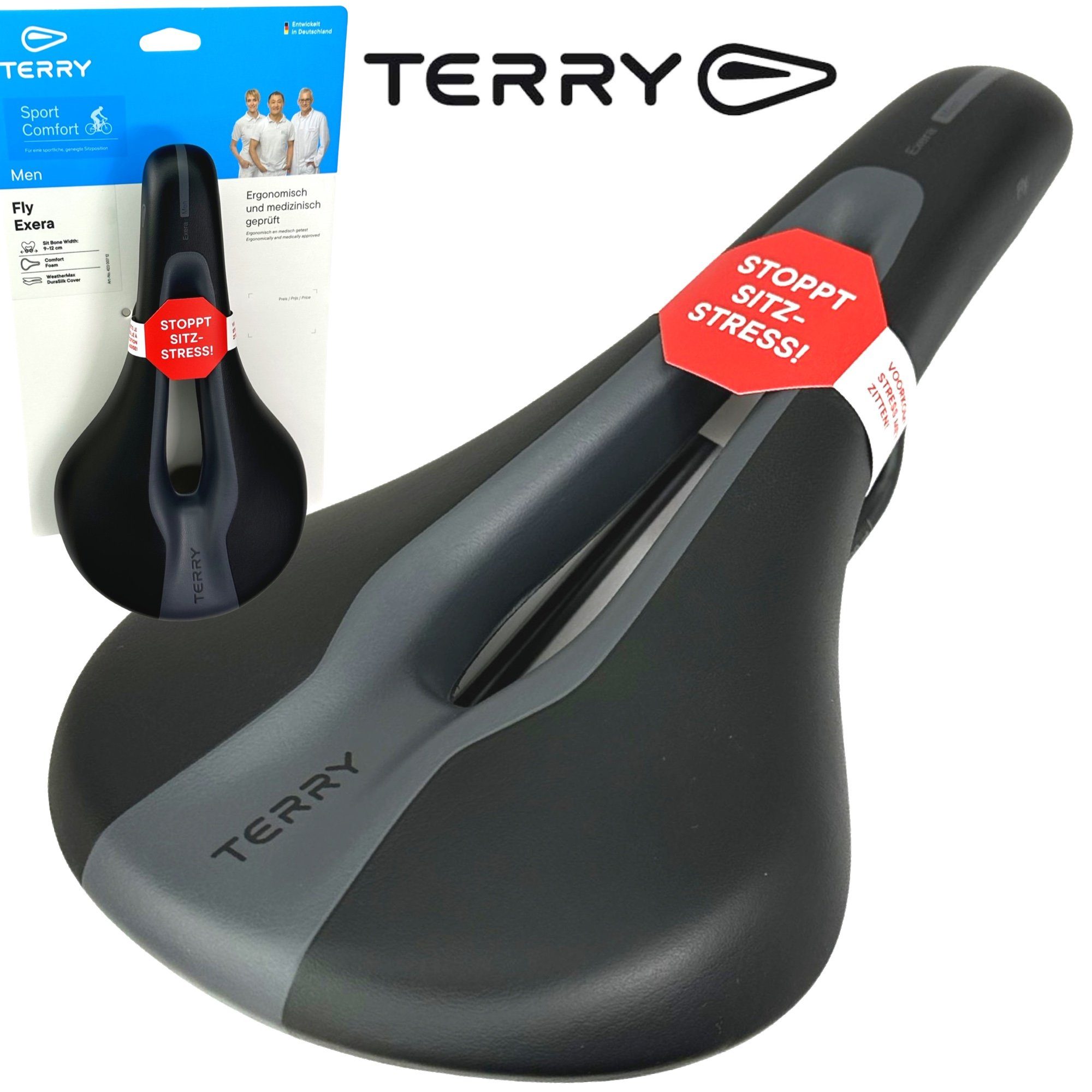 Terry Fahrradsattel Terry Men Exera Max komfort Fahrradsattel MTB ebike Butterfly 12-15cm