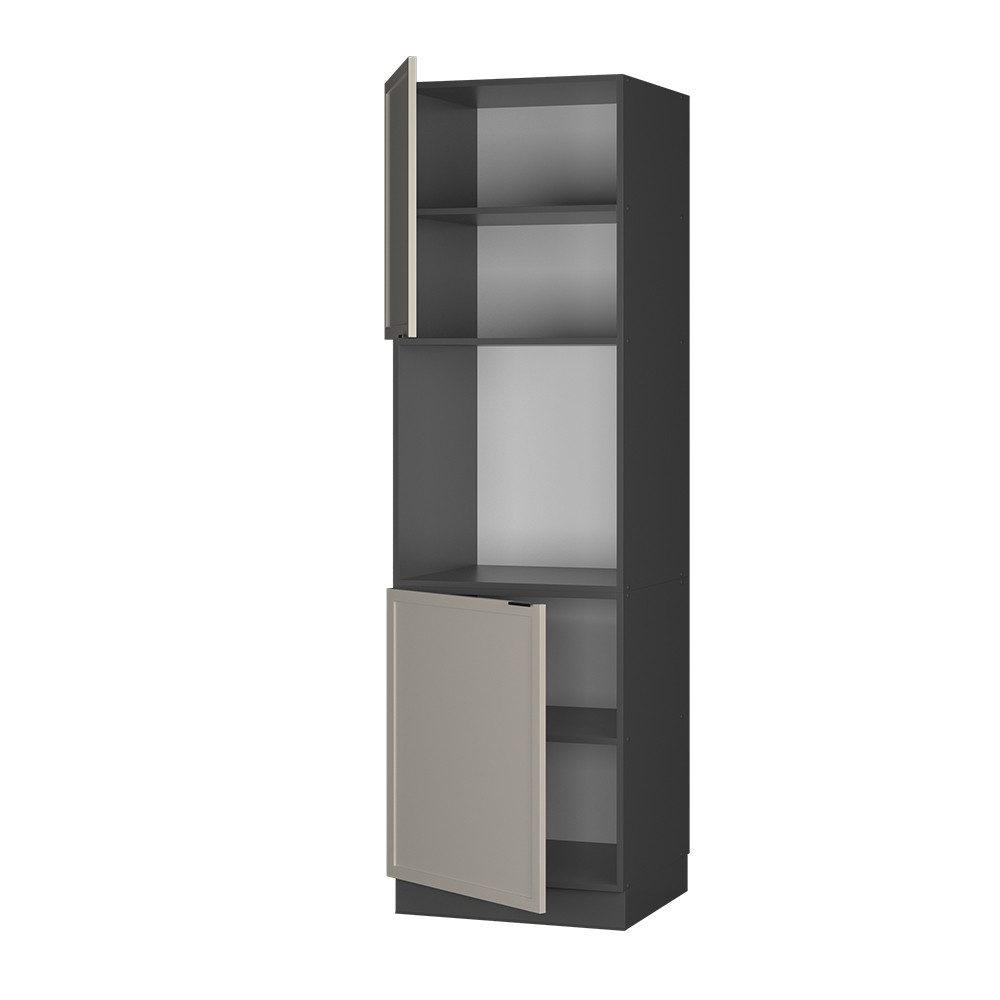 Vicco Herdumbauschrank Fame-Line, GrauBeige/Anthrazit, 60 cm offen (1-St) – Bild 5 von 5