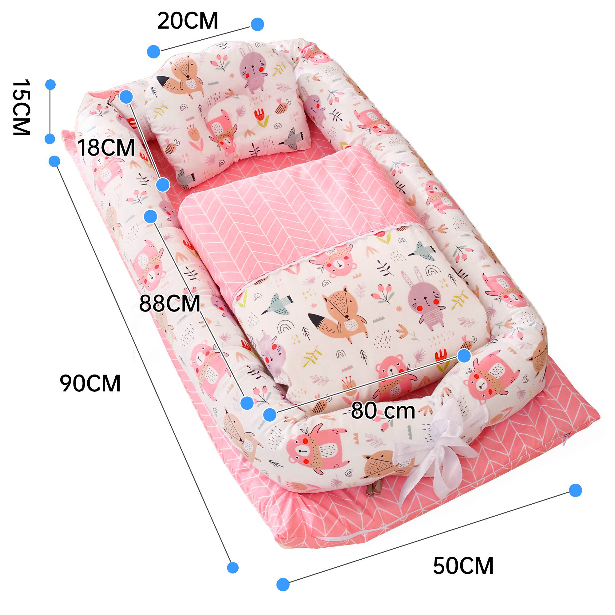 SEHAUSEU Kuschelnest Bettnestchen Babylounge Babykokon mit Decke und Kissen günstig online kaufen