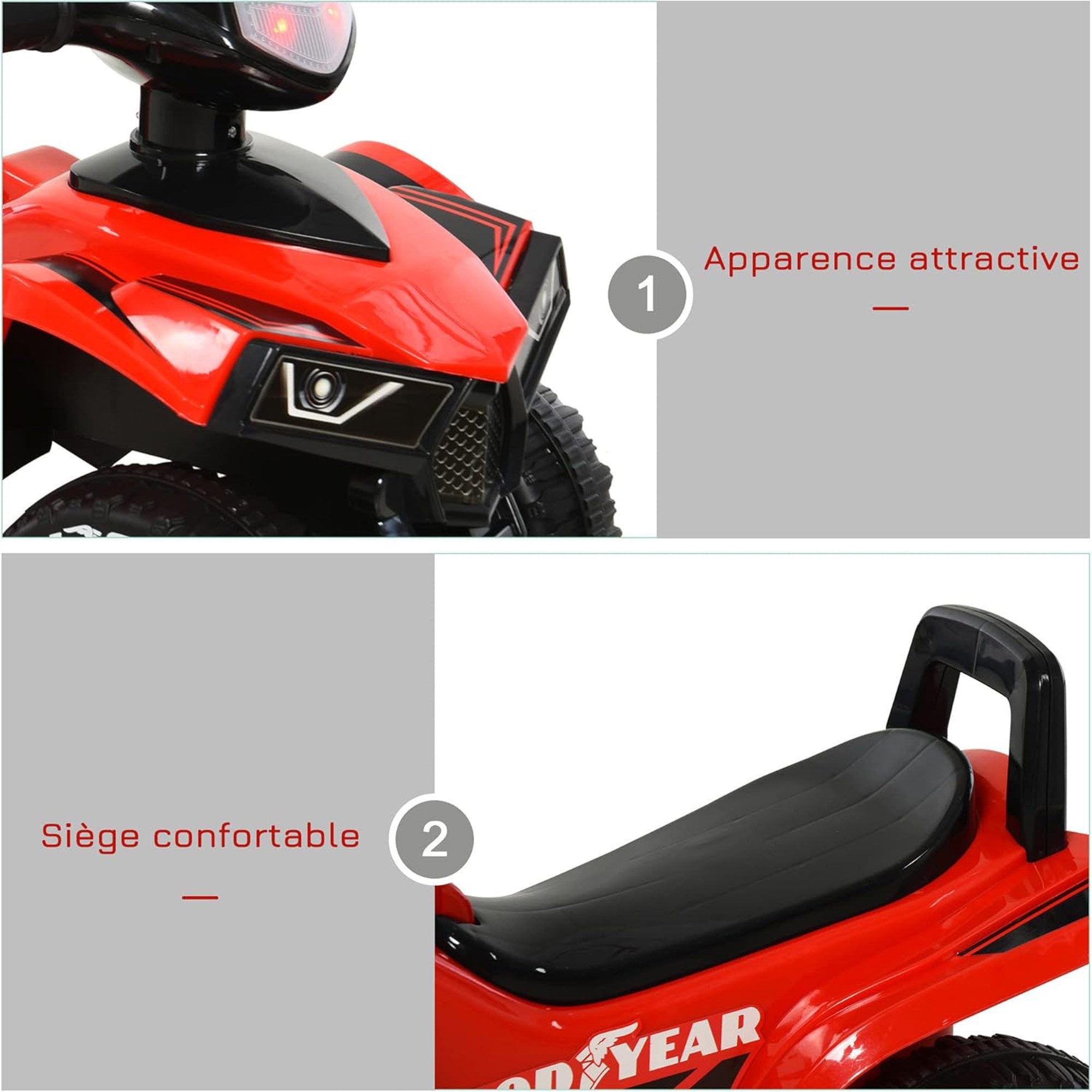 ibettertec Elektro-Kindermotorrad Elektro-Quad, Miniquad, Kinderquad, Kindermotorrad, Kinderfahrzeug, (1-tlg), Metall-Kunststoff-Konstruktion, rutschfeste Lenkergriffe