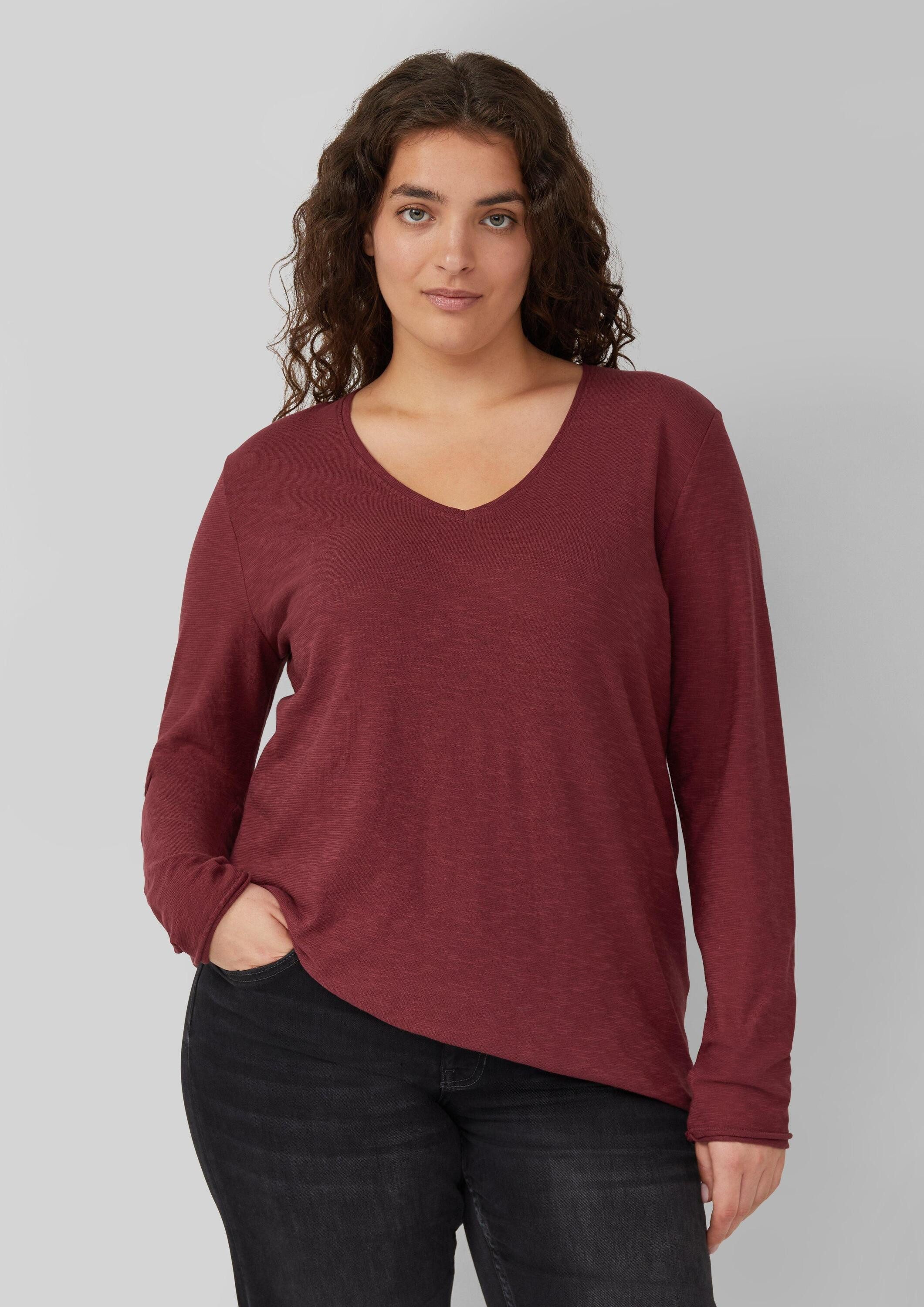 s.Oliver Langarmshirt T-Shirt Jersey-Shirt mit V-Ausschnitt günstig online kaufen