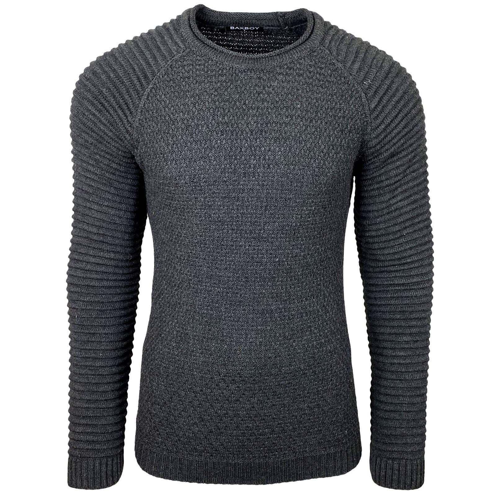 Baxboy Strickpullover Baxboy Strickpullover Herren Two Tone Rundhals Pullov günstig online kaufen