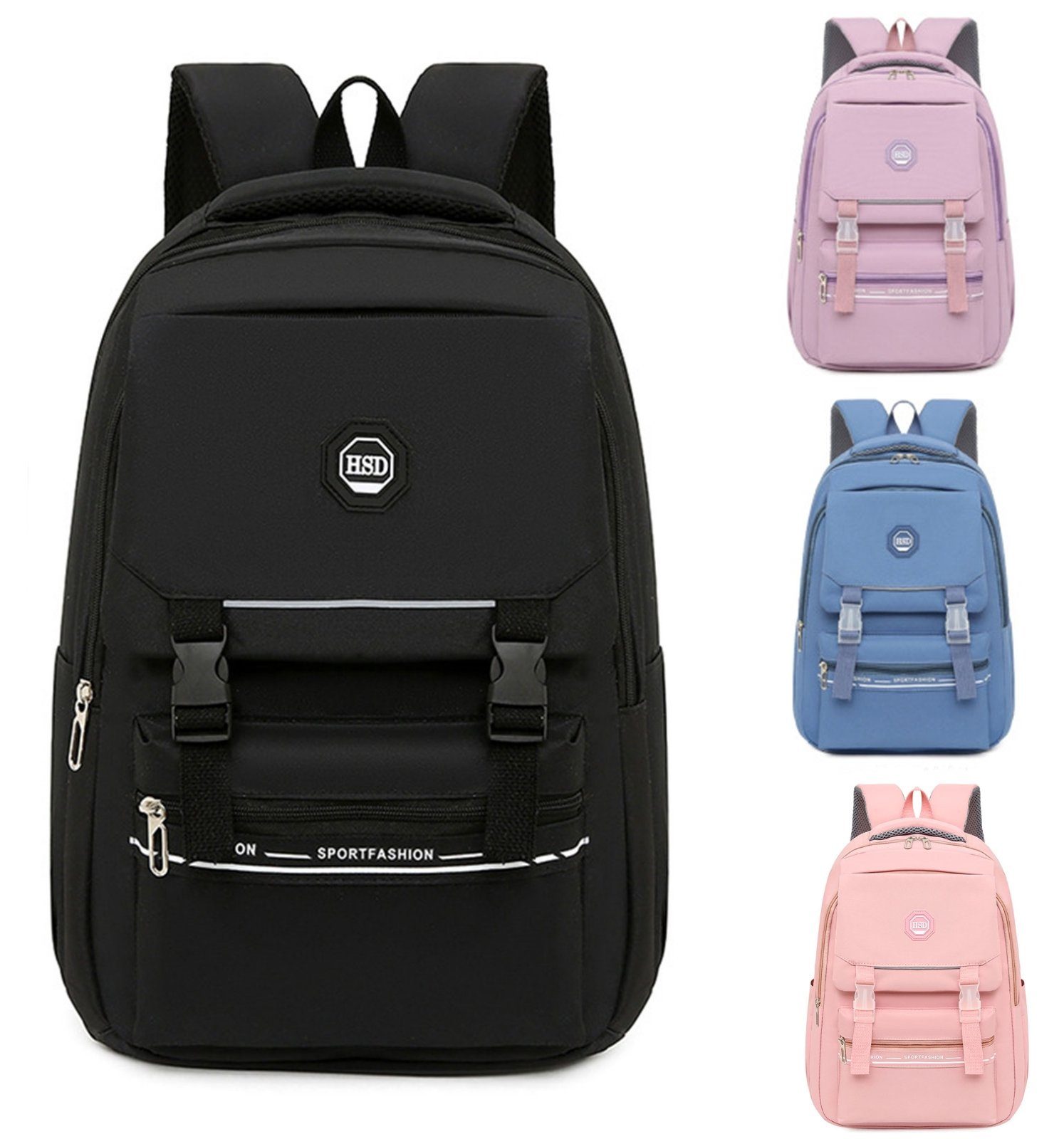 Schulrucksack 15,6-Zoll Laptopfach, für Uni Laptop Laptoptasche für Rucksäcke Stück Schulranzen cm), × bis Wasserbeständig Teenager Laptop, 32 Backpack Rucksack REDOM Laptop Studenten × Herren Notebook Schule Jungen Rucksack, 22 Freizeit Schüler Damen 47 Schwarz mit Tasche (1 Arbeit