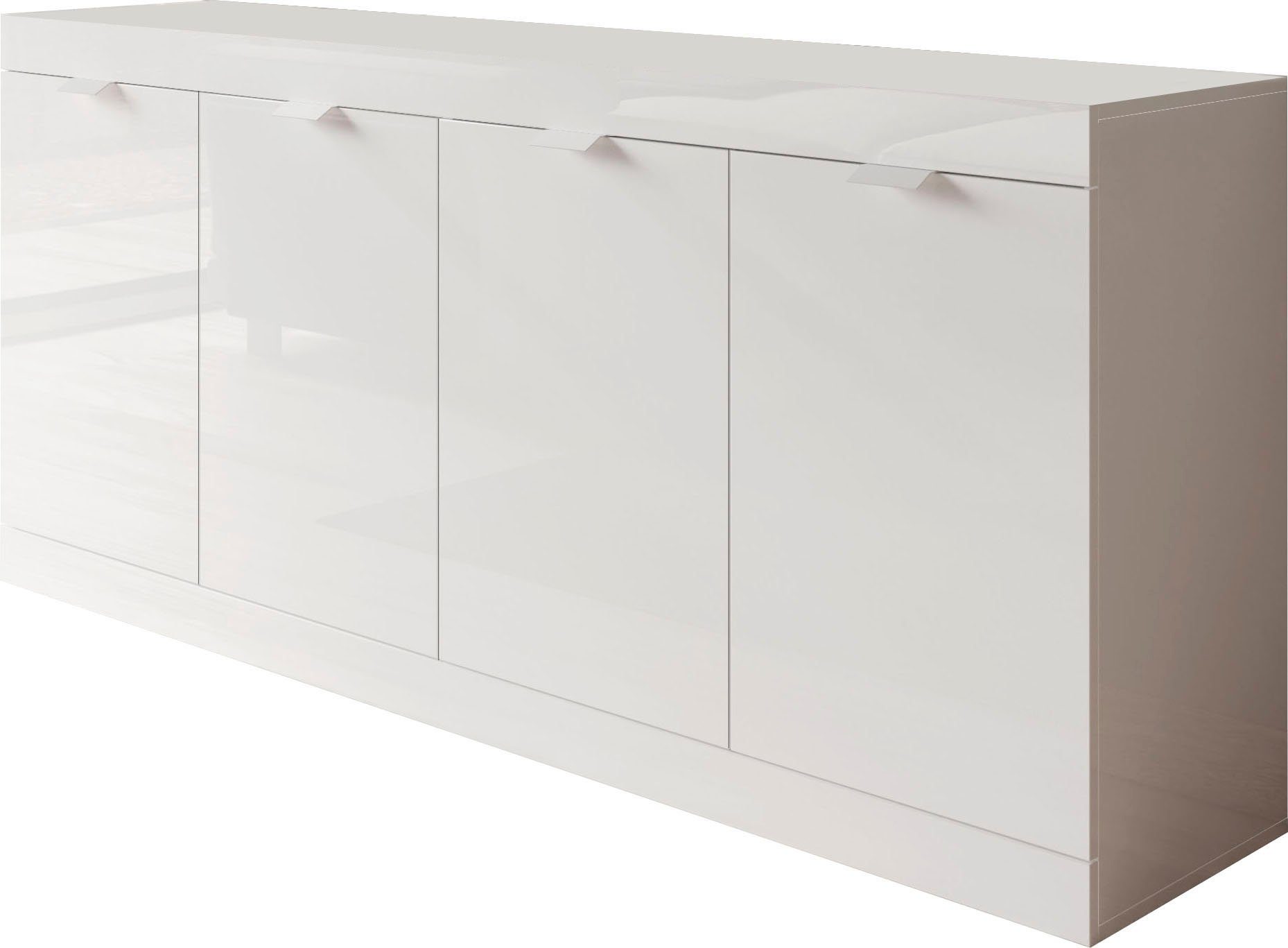 Breite LC Maße 181 Slim, (B/H/T): cm, Hochglanz weiß Lack, Sideboard 181/82/42 cm