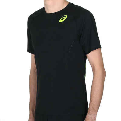 Asics Asics Shortsleeve Top Performance Black Hazard Green Outdoorschuh