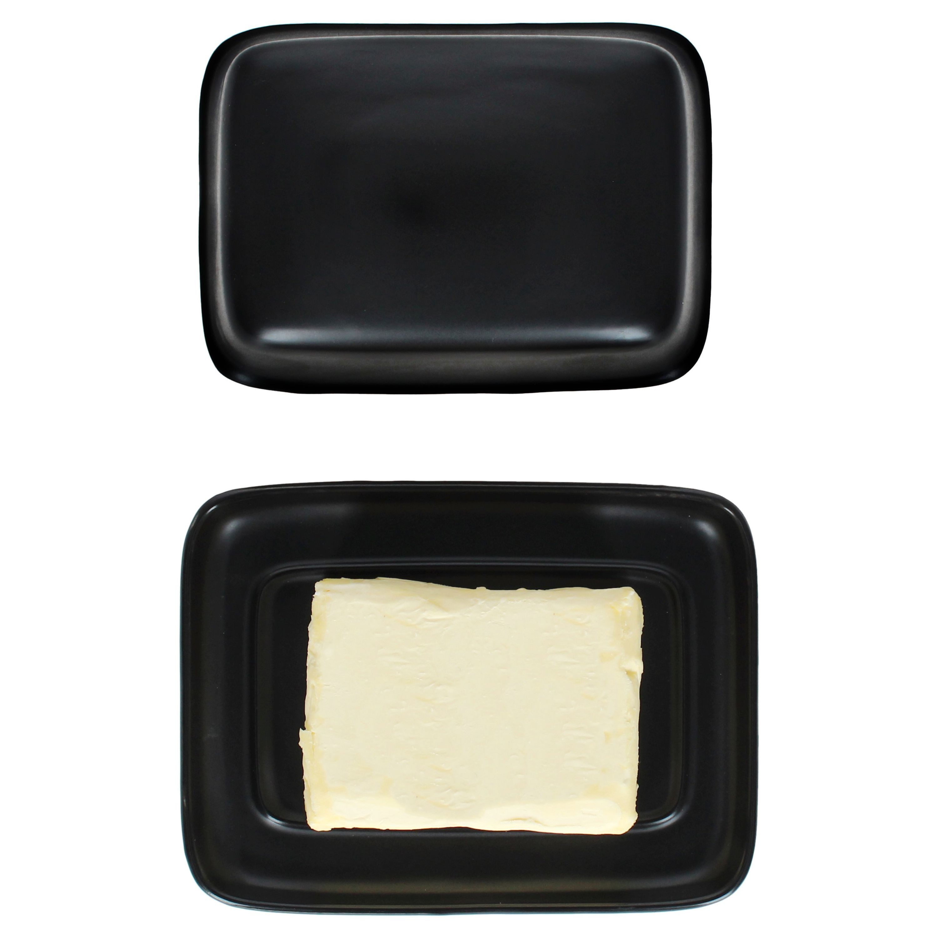 MamboCat Butterdose Runa Butterdose mit Deckel schwarz für 250g Butter-Schale Glocke, Steingut – Bild 5 von 5