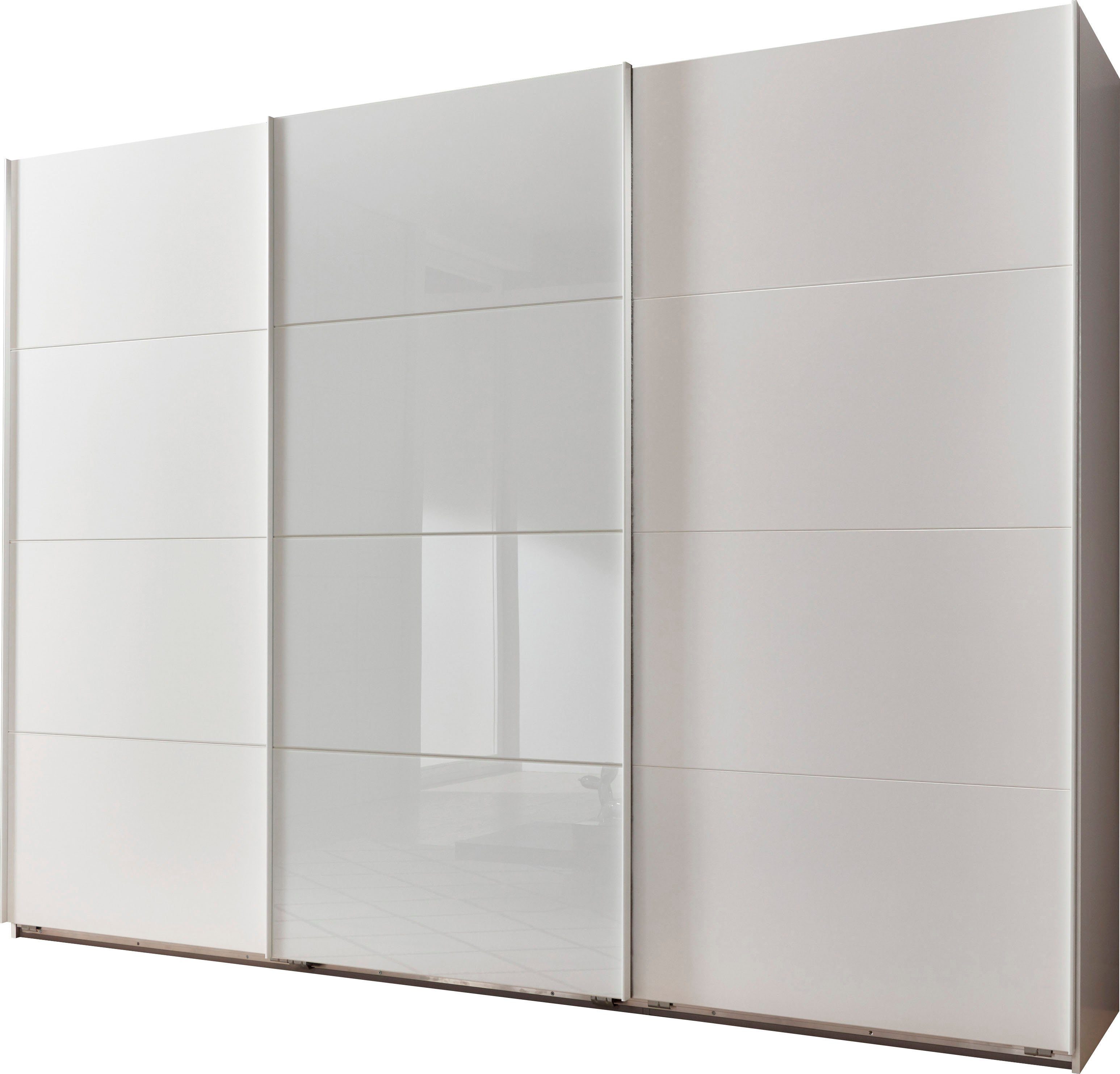 Wimex Schwebetürenschrank Ernesto mit farbigen Glaselementen