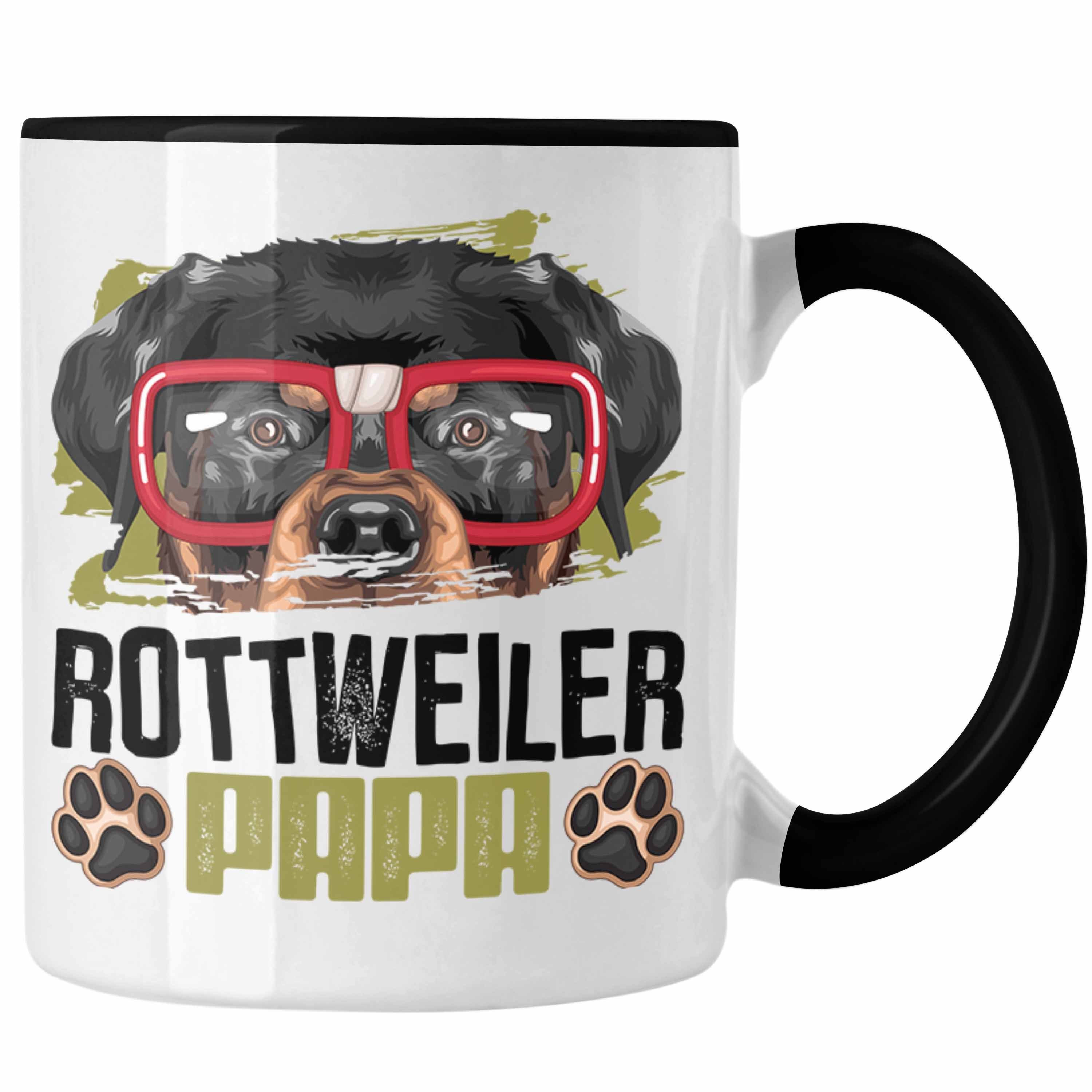 Trendation Tasse Rottweiler Papa Besitzer Tasse Geschenk Lustiger Spruch Geschenkidee R Schwarz