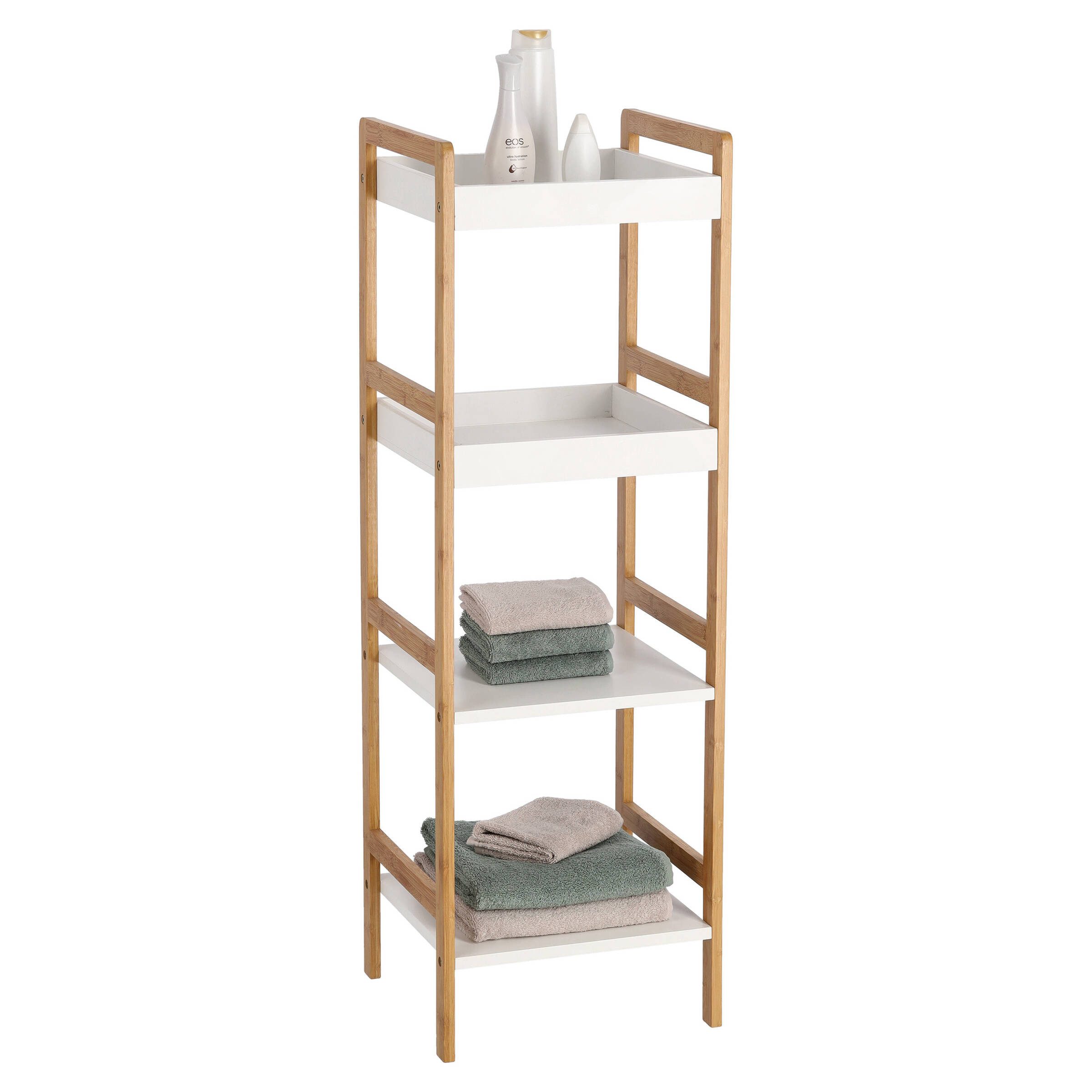 Badregal Bambus Badezimmerschrank, 36 x 33 x 110 cm