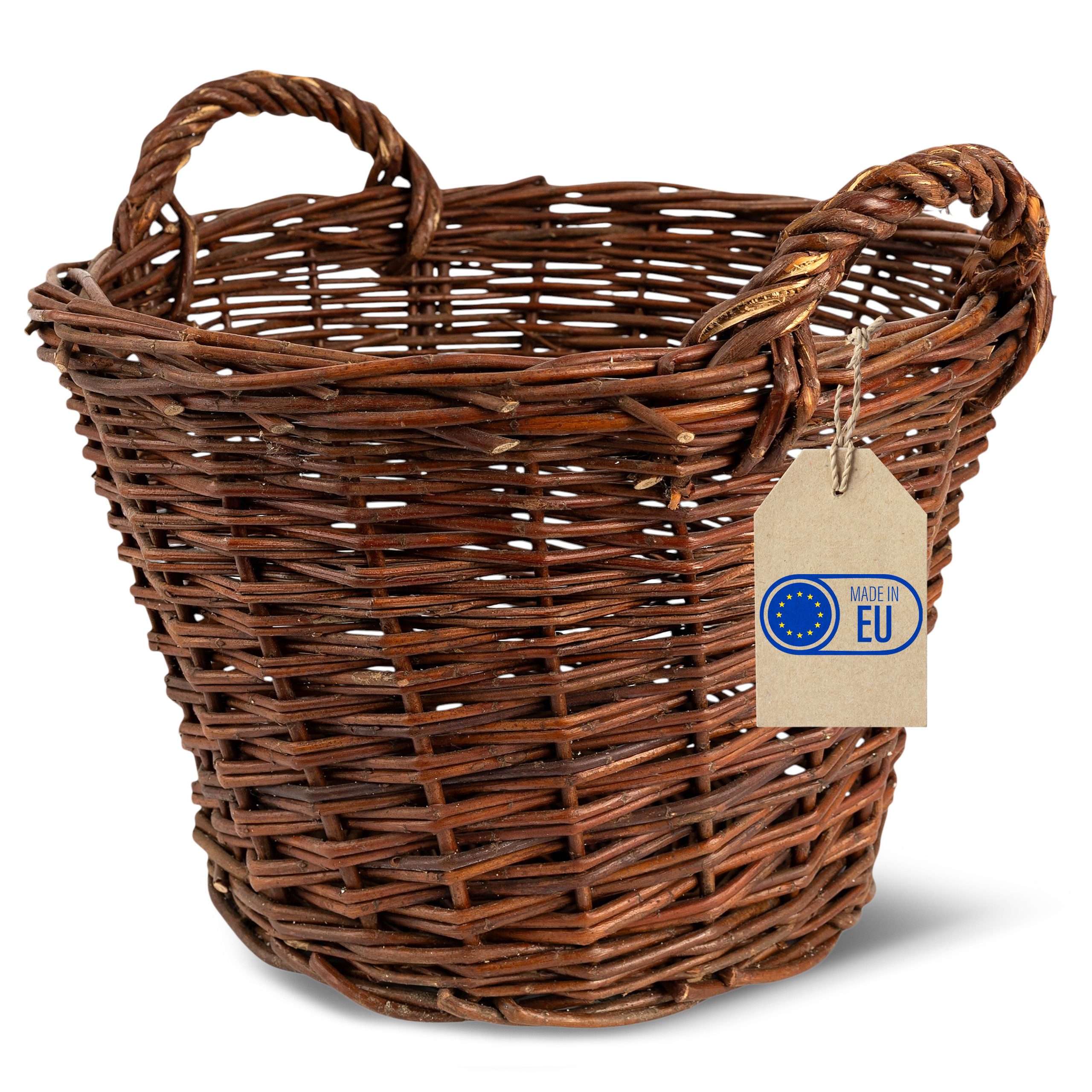 Creative Home Weidenkorb Weidenkorb mit Zwei Henkel, Perfekt für Geschenkkorb Kaminkorb
