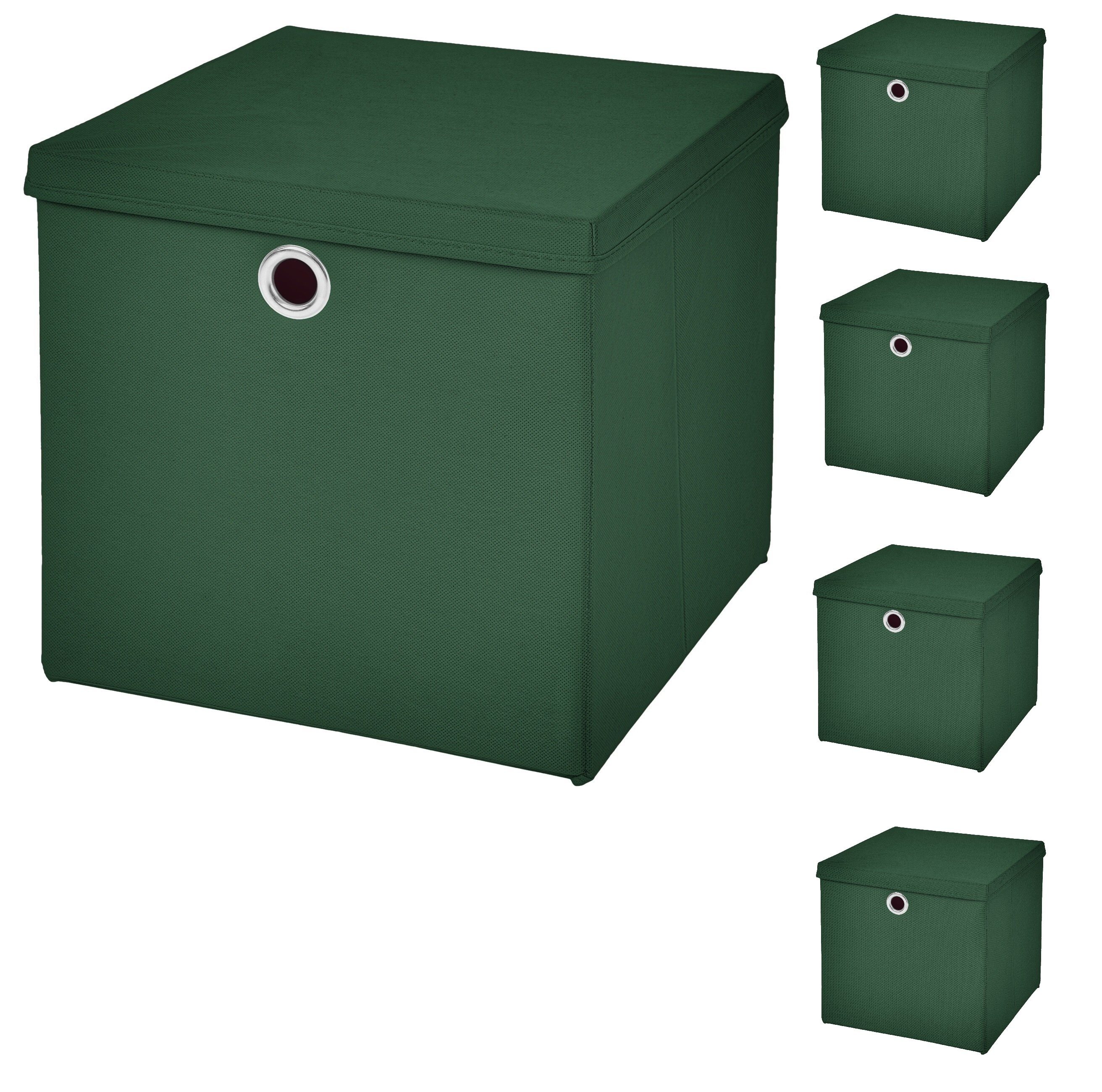 StickandShine Faltbox 5er SET 28 x 28 x 28 cm mit Deckel – perfekt für KALLAX - 19 Farben