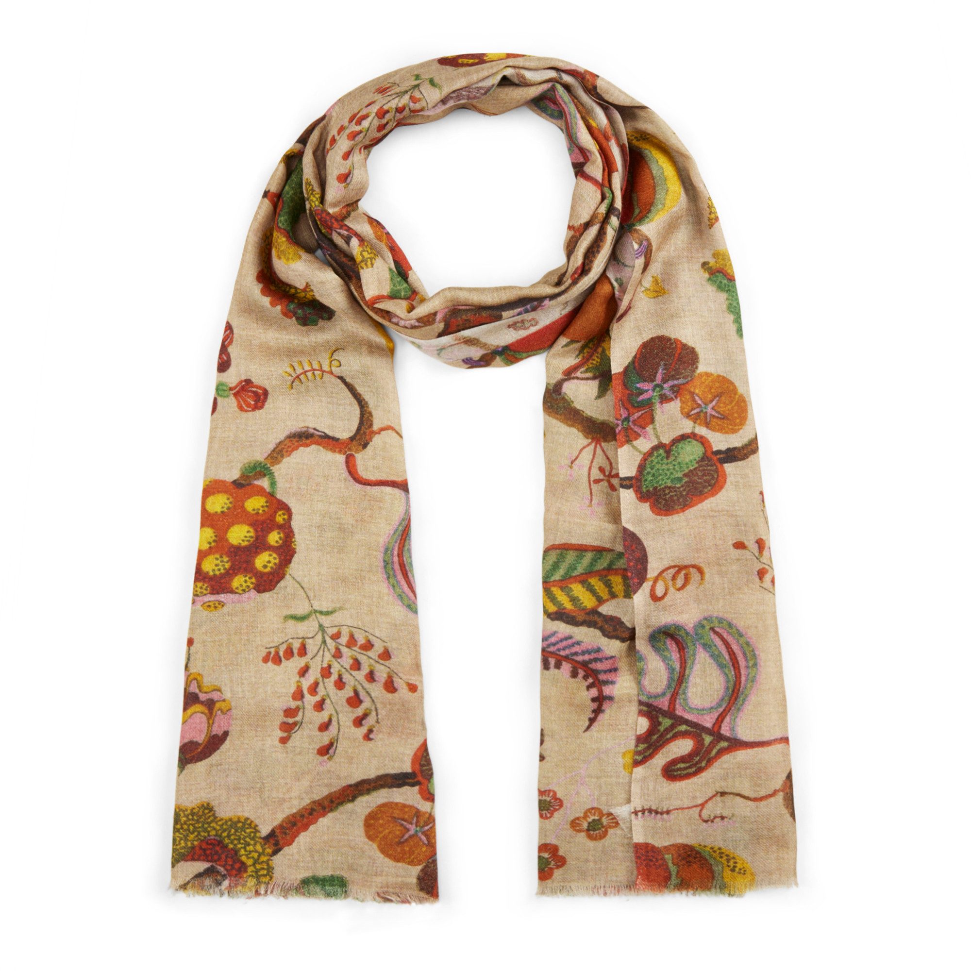 Codello Wollschal Premium Schal aus Wollmischung mit Baumprint