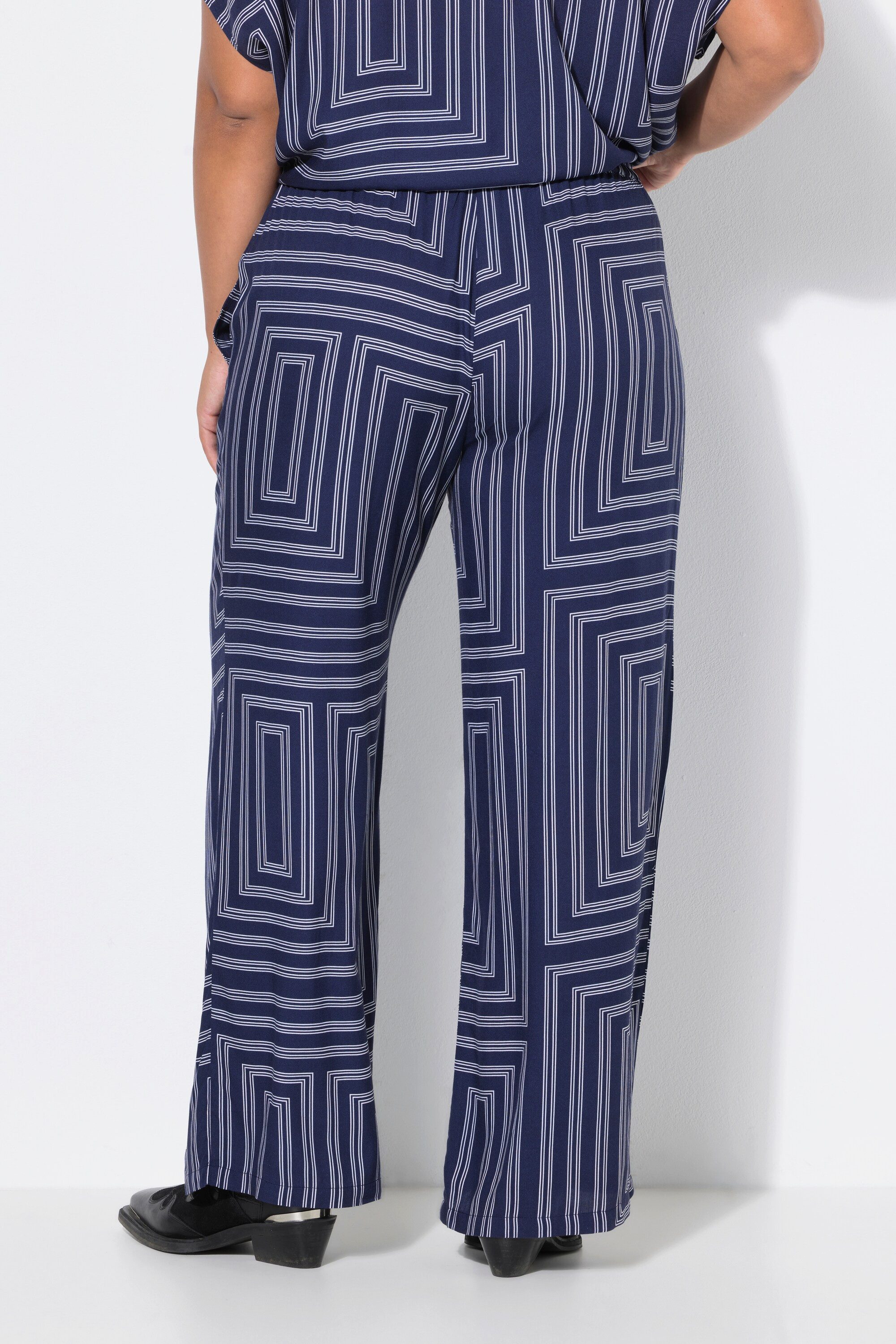 Studio Untold Schlupfhose Palazzohose Wide Legs Grafikprint Elastikbund