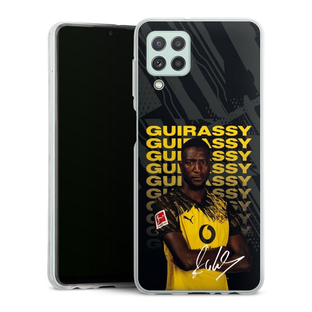 DeinDesign Handyhülle Borussia Dortmund Serhou Guirassy BVB Serhou Guirassy 25/26, Samsung Galaxy A22 4G Silikon Hülle Bumper Case Handy Schutzhülle