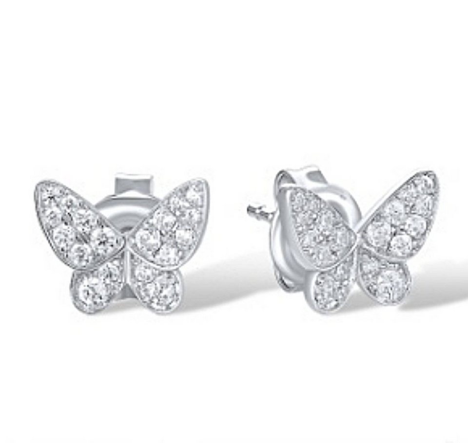 Zolotoy Paar Ohrstecker Ohrringe Schmetterling 94029055 Silber 925,  Silberschmuck für Kinder
