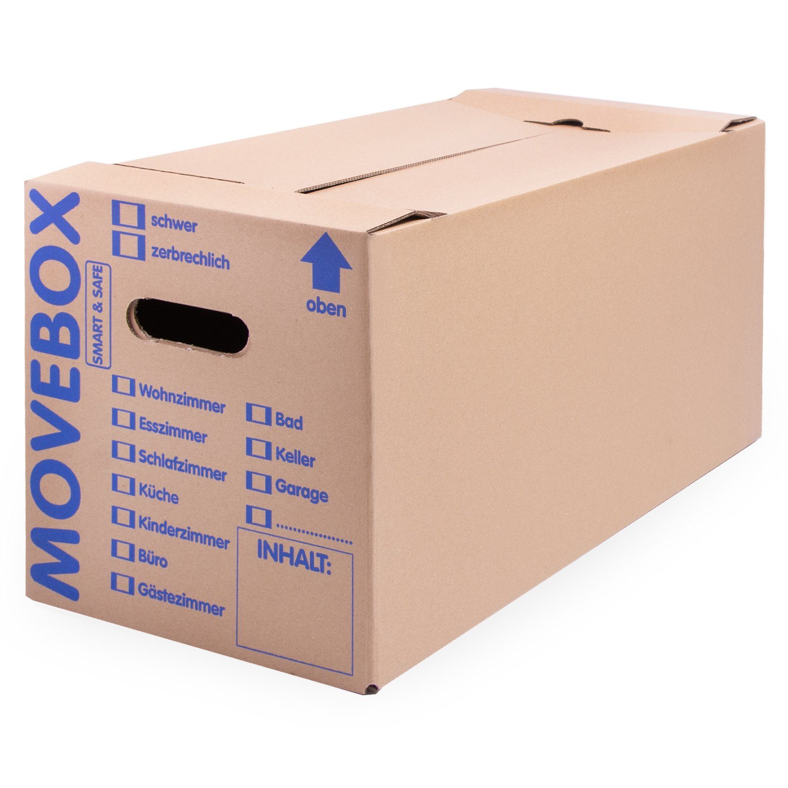 KK Verpackungen Umzugskarton, 120 Umzugskartons Movebox Smart & Safe Umzugskiste 30 kg Braun