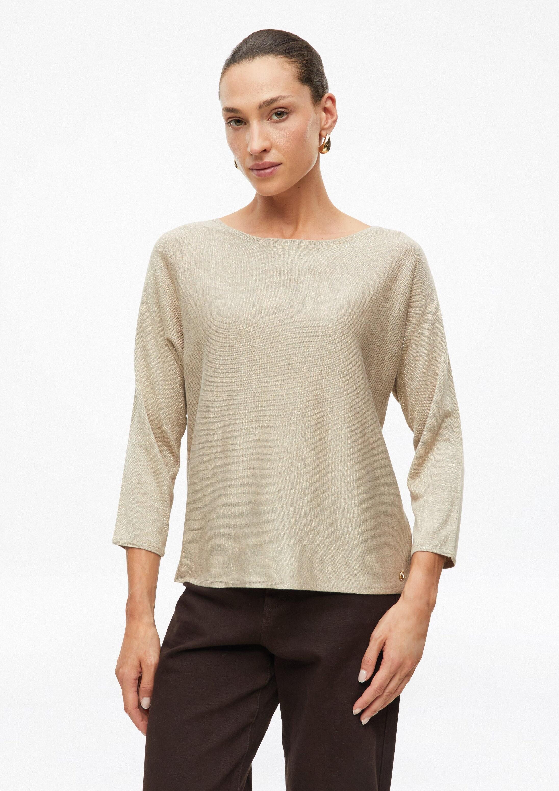 s.Oliver 3/4 Arm-Pullover Strickpullover Feinstrickpullover mit Glitzergarn