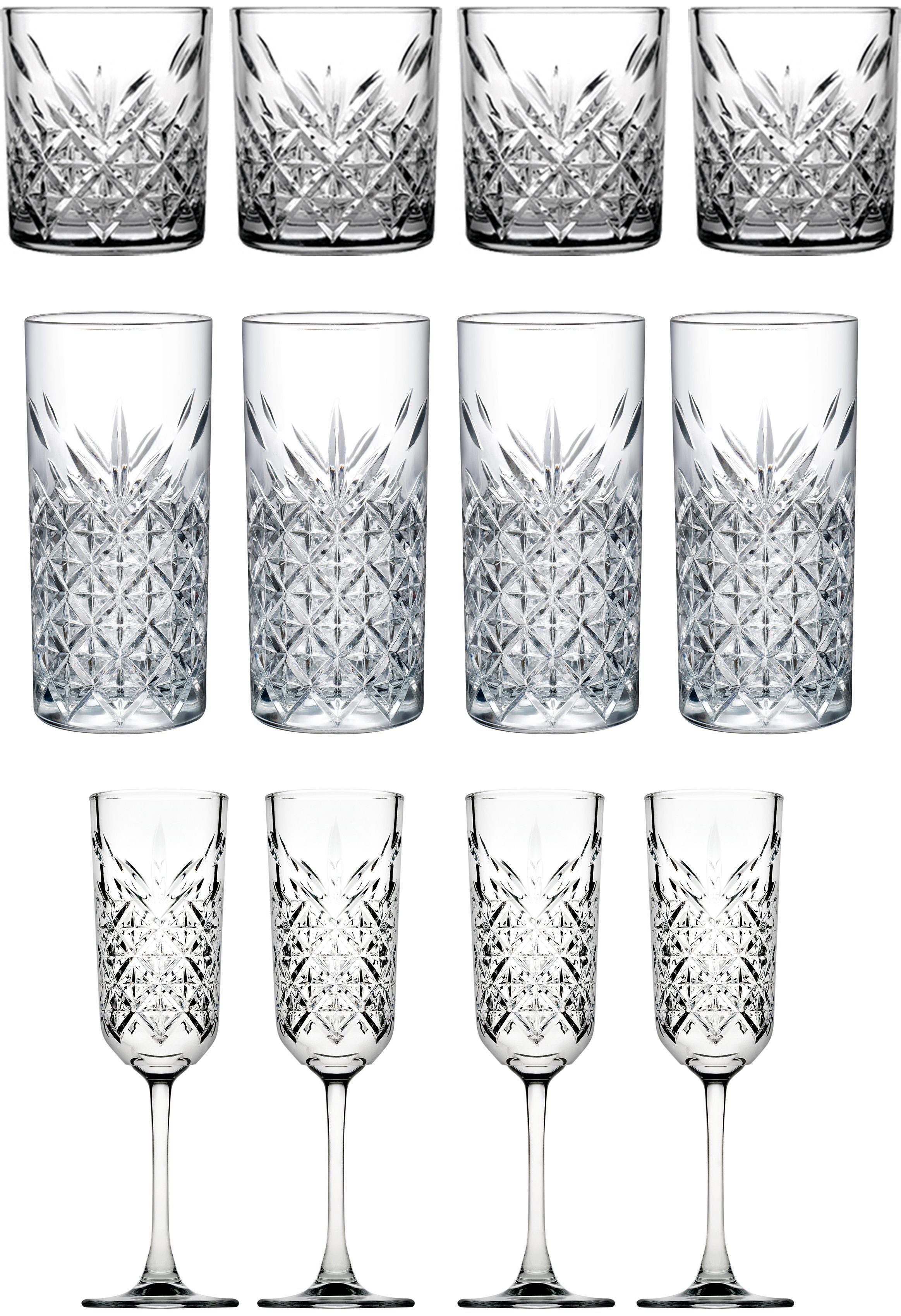 van Well Gläser-Set »Timeless«, Glas, Strukturglas, 12-teilig online kaufen  | OTTO
