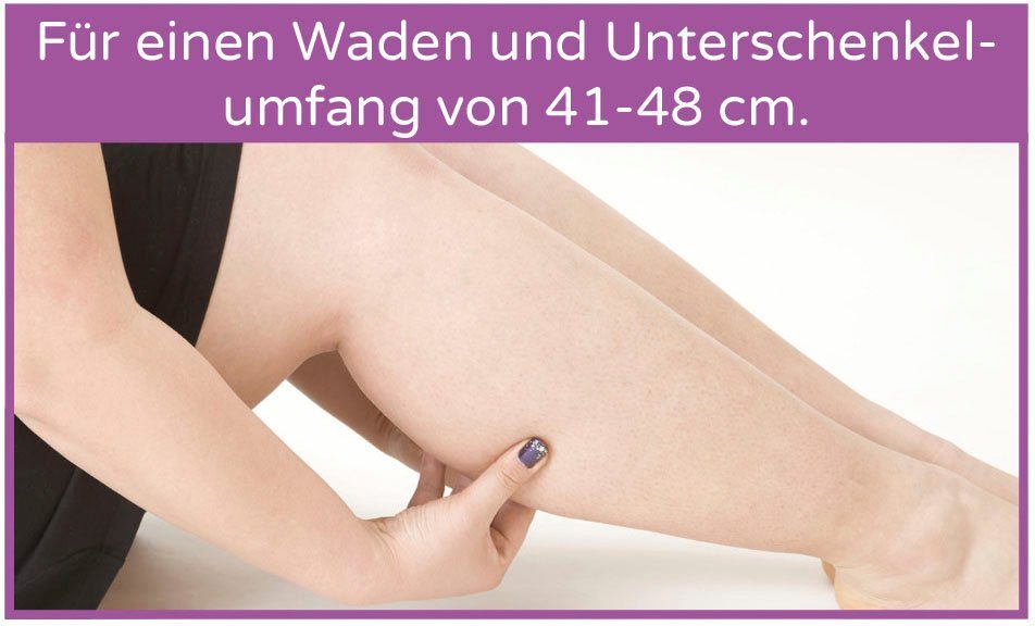 Janastyle Feinkniestrümpfe BIG Feinkniestrümpfe mit extrabreitem Bund (3-Paar) für einen Wadenumfang bis zu 56 cm, für starke Waden