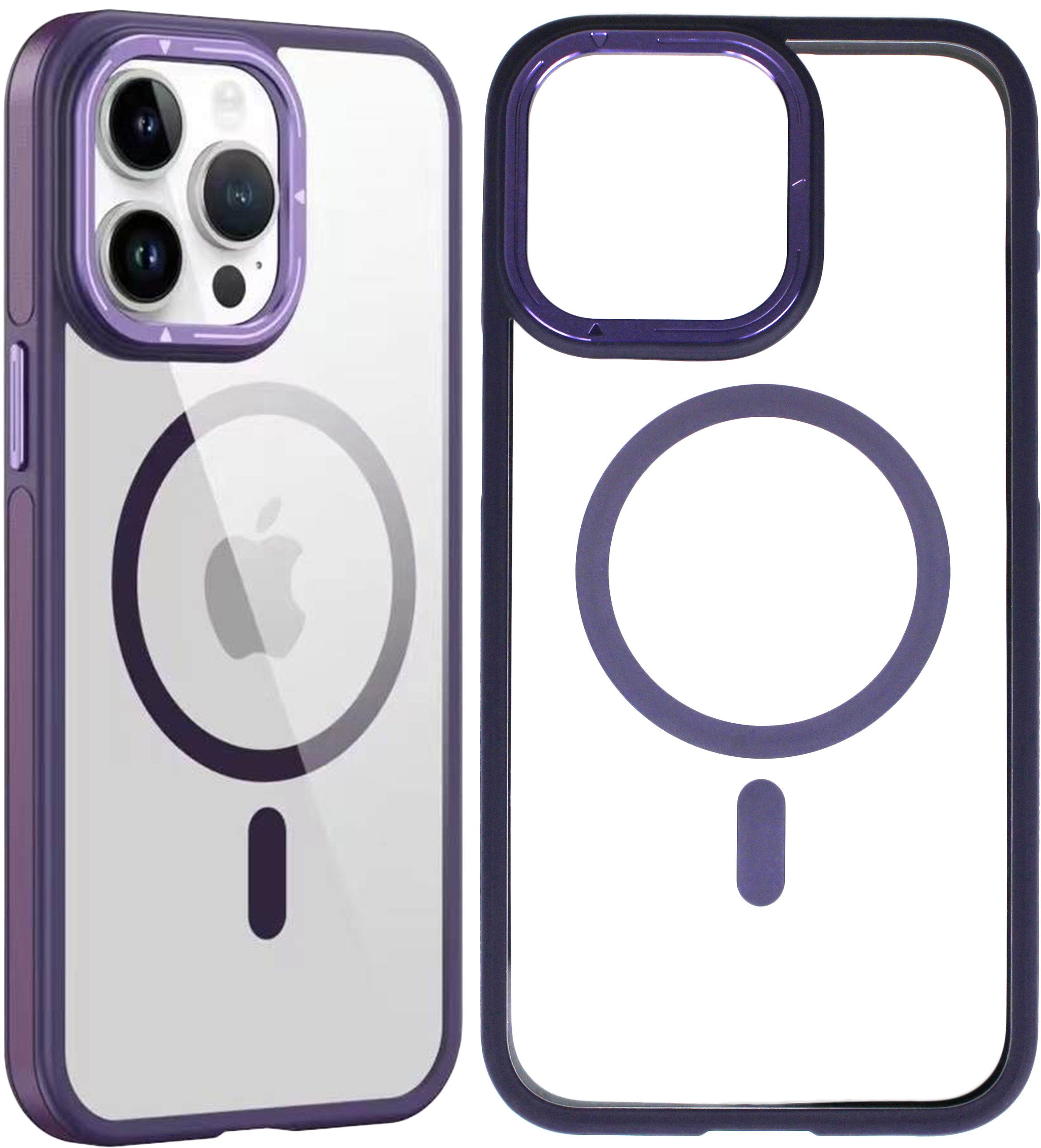 Wörleonline Handyhülle für Apple iPhone 14 Pro Max Hülle, Transparente Schutzhülle mit TPU-Rahmen, MagSafe kompatible Handyhülle