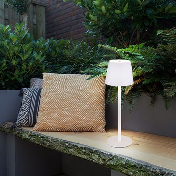 Globo LED Außen-Tischleuchte, LED-Leuchtmittel fest verbaut, Warmweiß, Tischlampe Außenleuchte dimmbar LED Tischleuchte Akku USB Gartenlampe