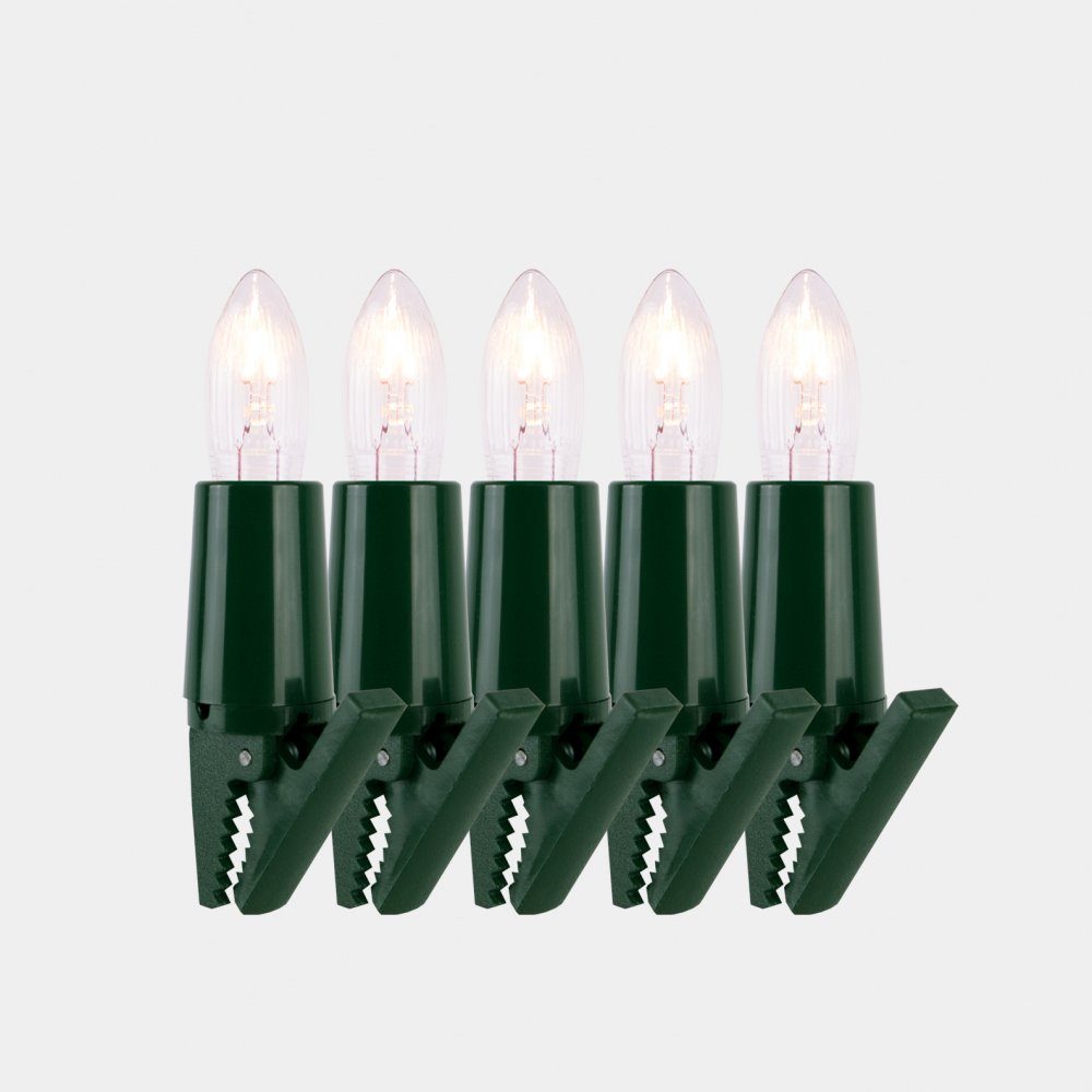 NARVA Lichterkette 15er Riffel-Lichterkette ohne Schaft grün innen