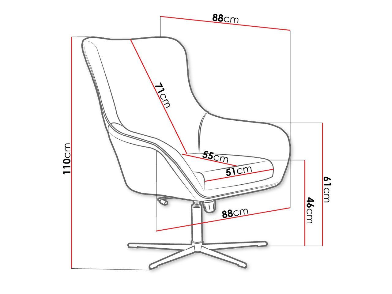 und Schwarz pulverbeschichtet Metallgestell, Elis Velluto Velluto 29 Kippmechanismus), 29 + Mirjan24 + schwarz (Dreh- Sessel