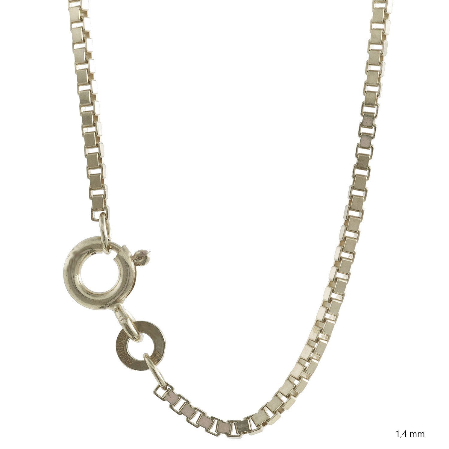 HOPLO Silberkette Silberkette Venezianerkette Länge 40cm - Breite 1,4mm - 925 Silber, Made in Germany – Bild 3 von 5