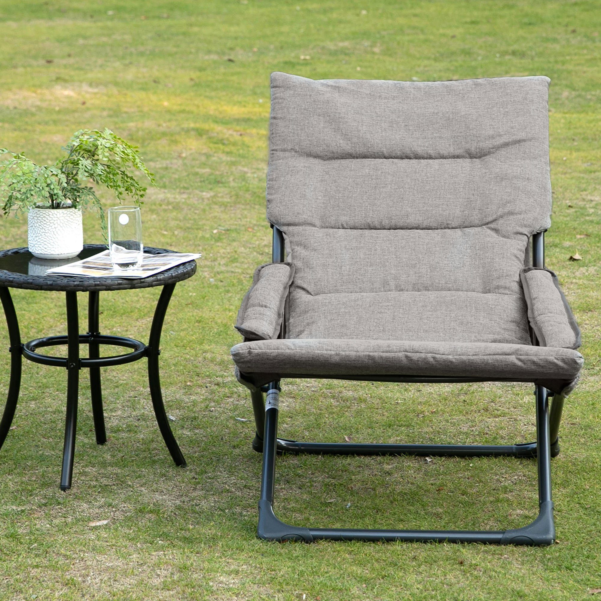 Outsunny Klappstuhl Klappstuhl mit Auflage (Gartenstuhl, günstig online kaufen