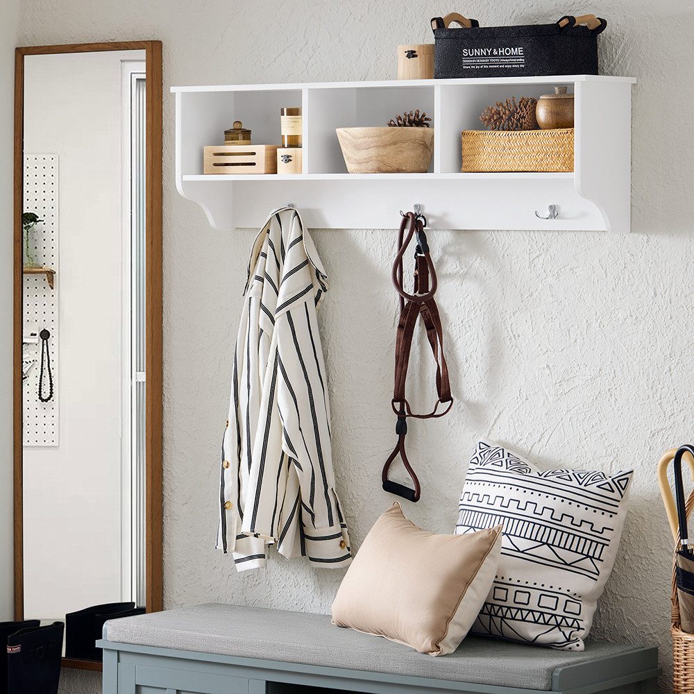 SoBuy Wandgarderobe FHK35, Flurgarderobe Kleiderhaken Hängeregal mit 3 Hake günstig online kaufen
