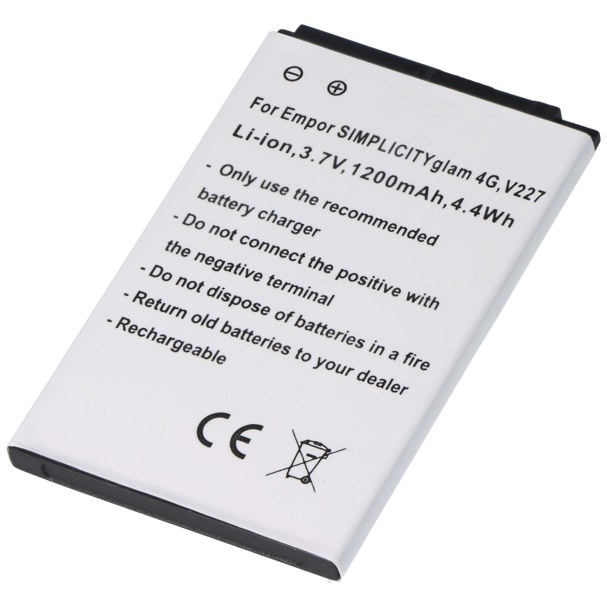 Akku passend für Emporia SIMPLICITYglam 4G V227 Li-ion 3,7V 1200mAh 4 Akku