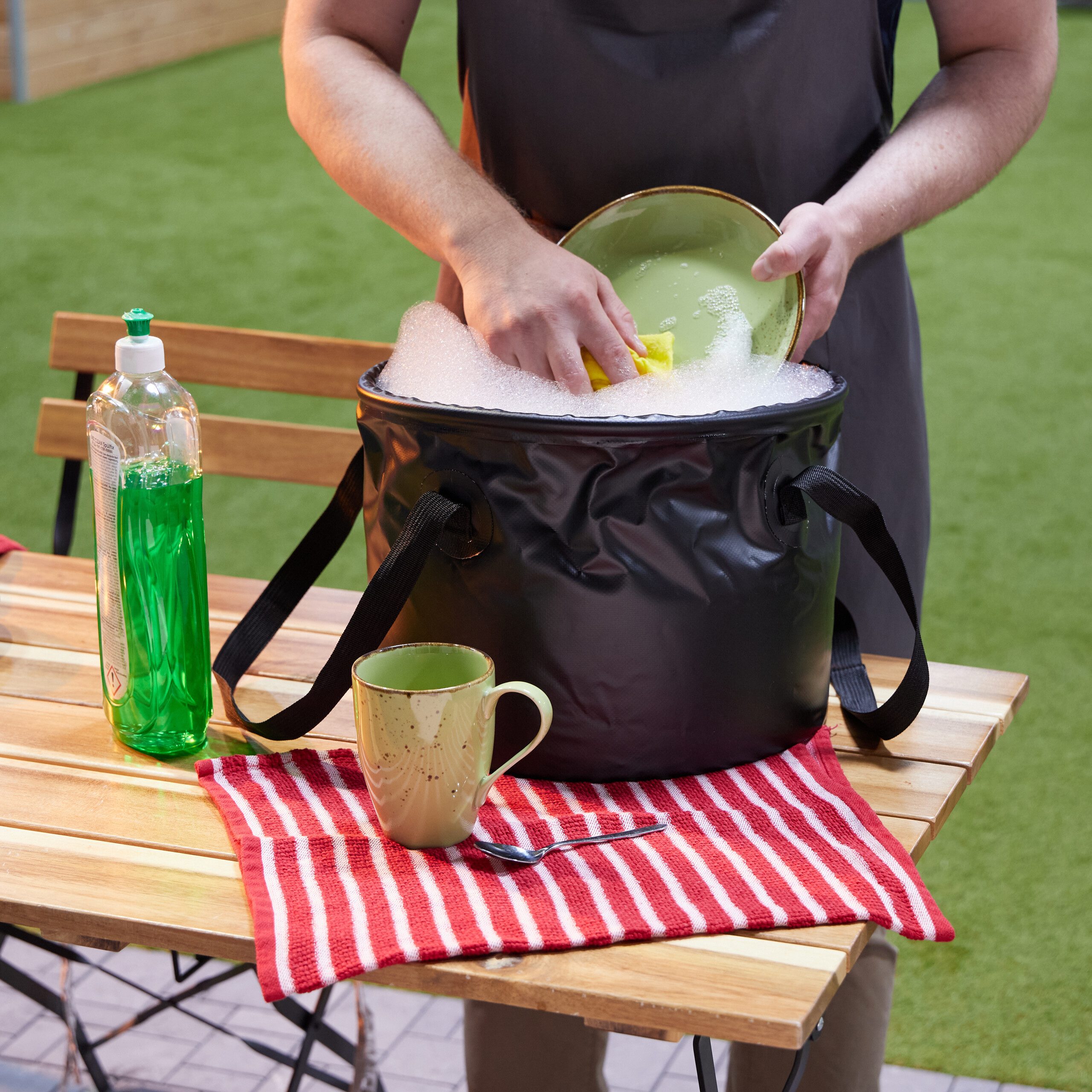relaxdays Falteimer für Camping 15 Lit, (1-tlg), grau