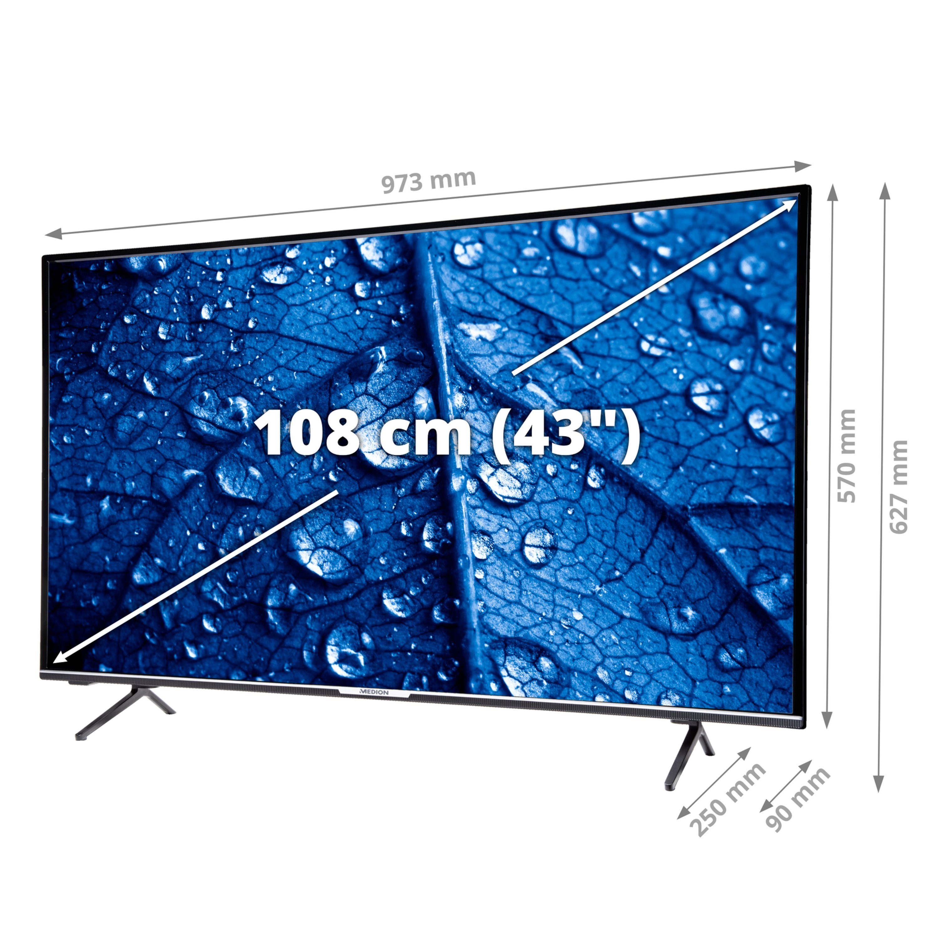 Medion® MD30020 (108 Display 1080p 60Hz, MD30020) Full-HD Smart-TV, HD, cm/42.5 Zoll, LED-Fernseher Full