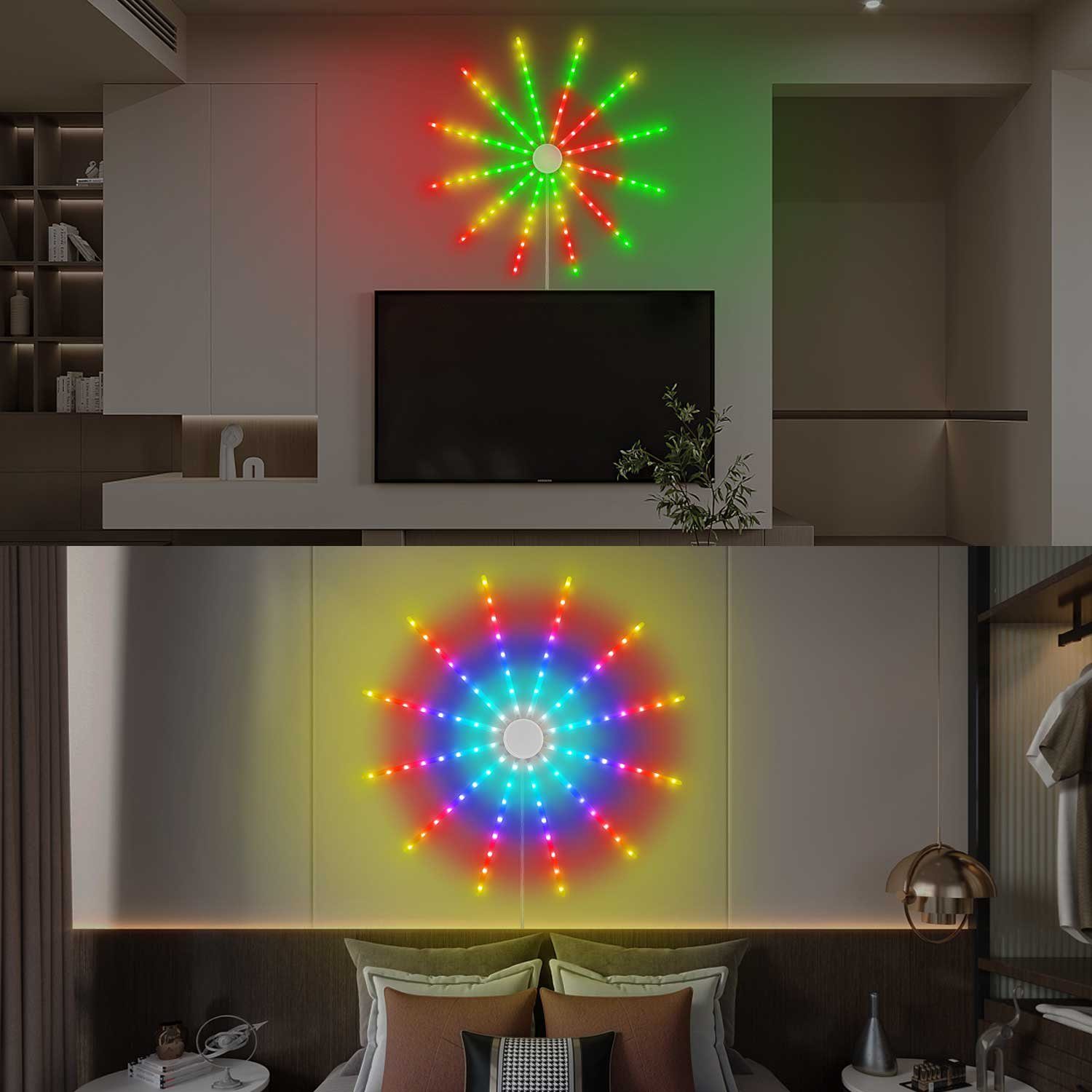 Sunicol Lichterkette,18 die Feuerwerk für LED-Streifen LED Modi,Timer, RGB,Hängelampe Wasserdicht Wand,
