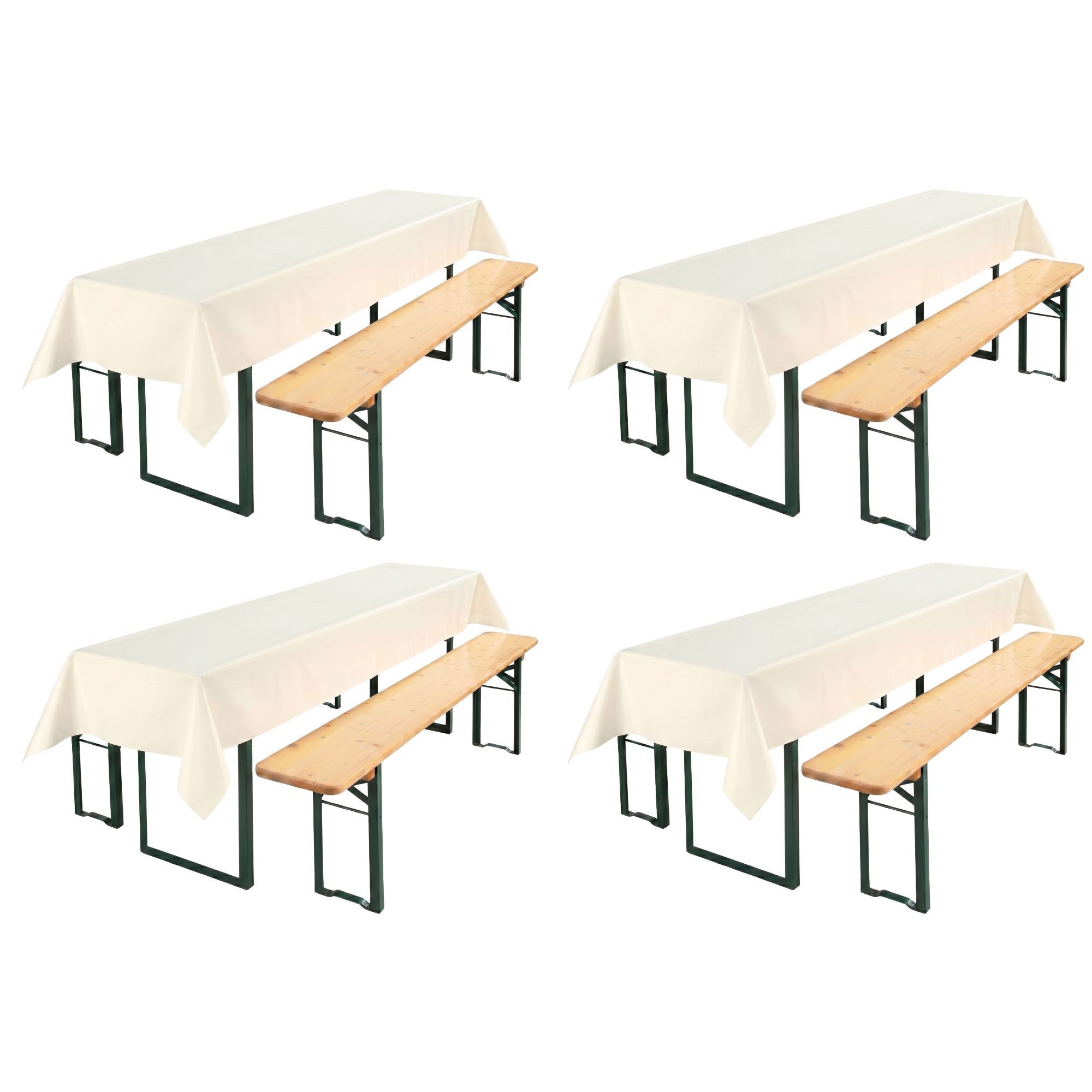 Beautex Tischdecke, Partytischdecke, für Biertischgarnituren, 100x250cm, viele Farben (4-tlg), wasserabweisend, abwaschbar, lebensmittelecht, strapazierfähig