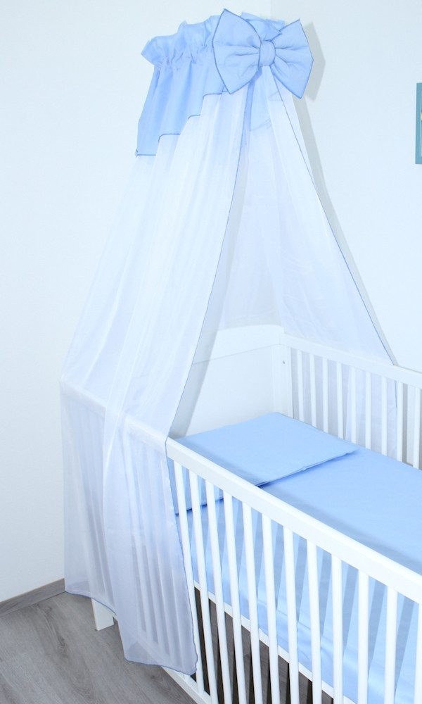 Primawela Betthimmel Betthimmel aus weißem Chiffon mit Baumwollabschluss Baby Kinder Bett
