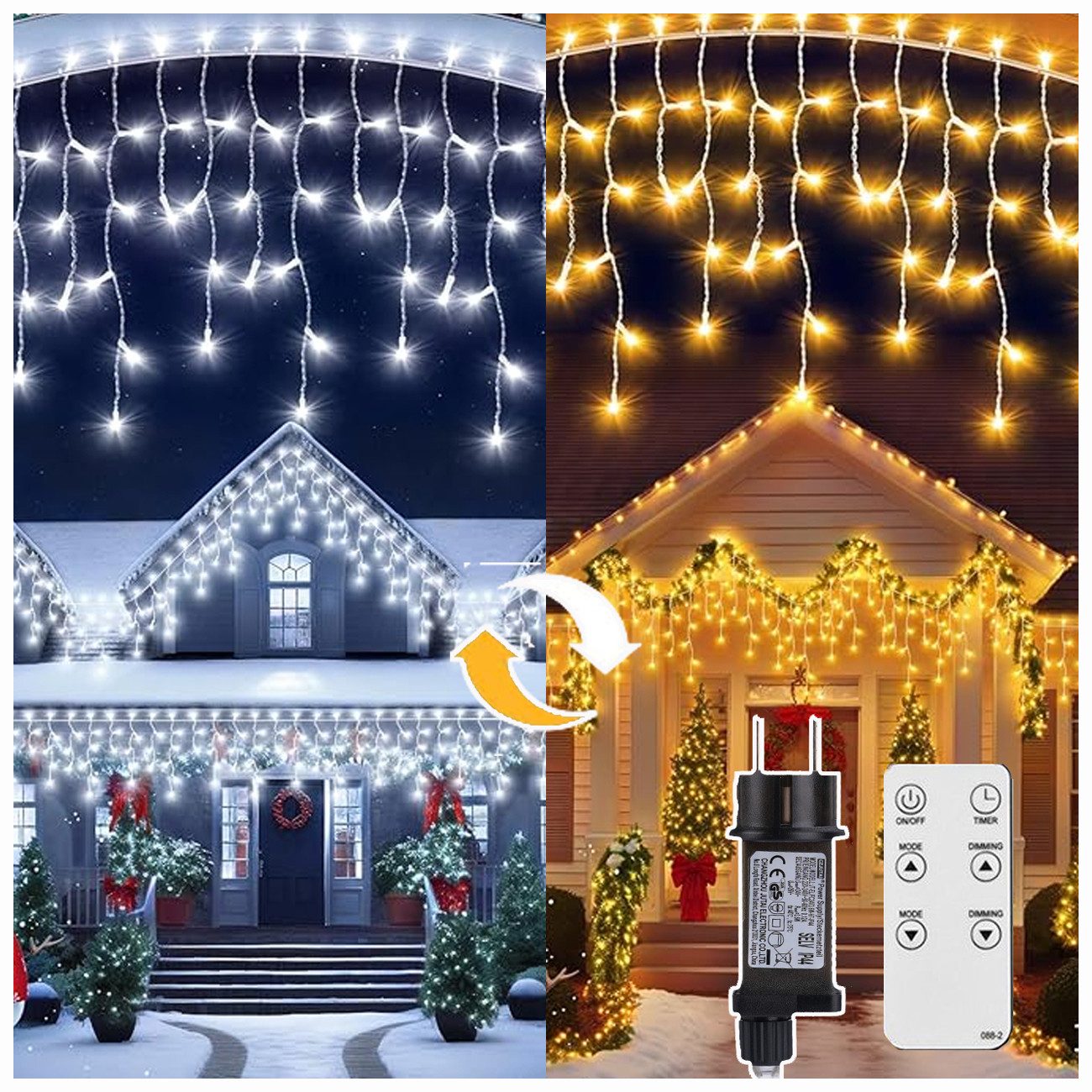 XERSEK LED-Lichterkette LED-Lichtervorhang Stern/Eiszapfen/Schneeflocke/Kug günstig online kaufen