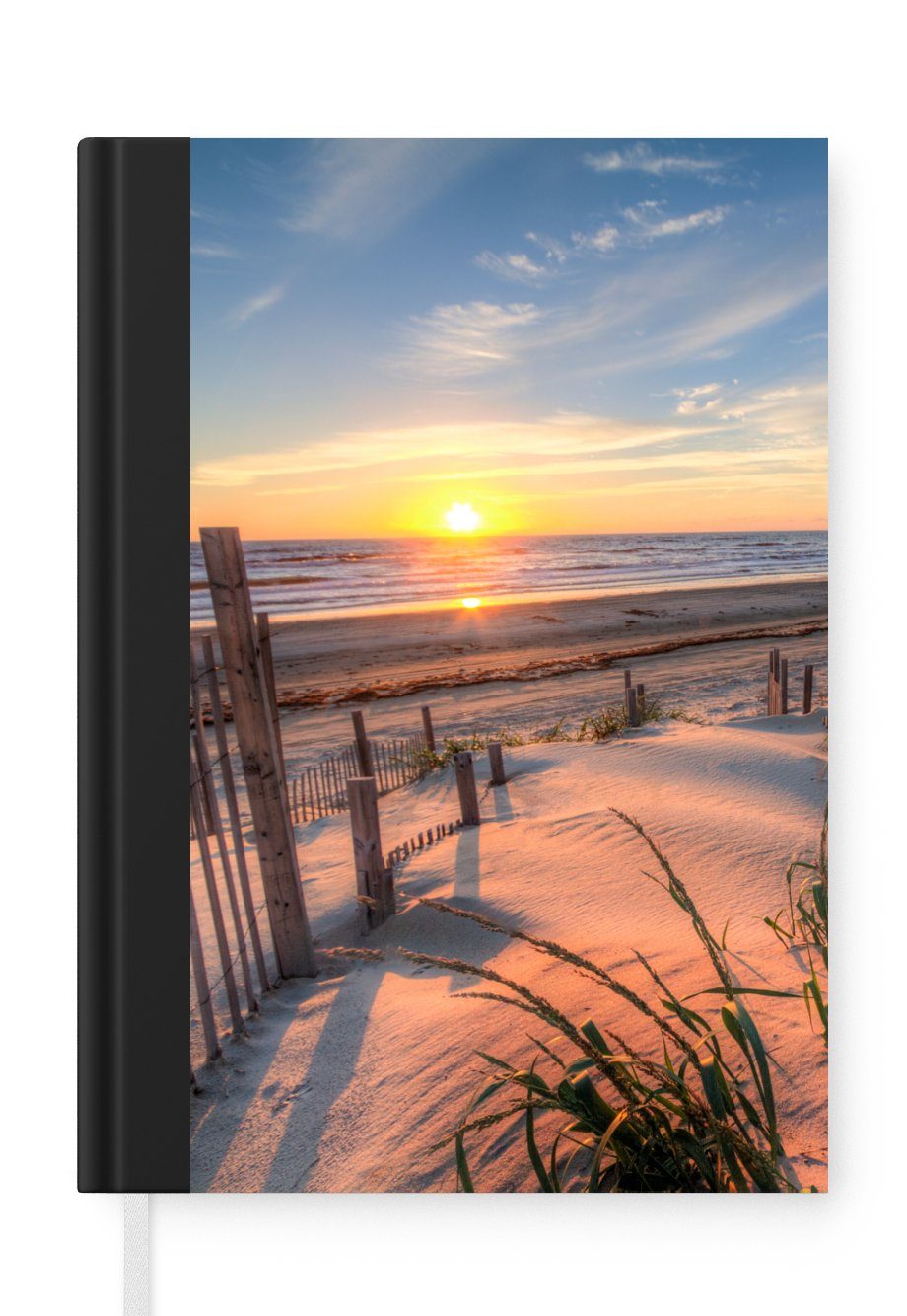 MuchoWow Notizbuch Strand - Meer - Düne - Sonnenuntergang - Landschaft, Notebook, Notizblock a5, Tagebuch, Journal Liniert