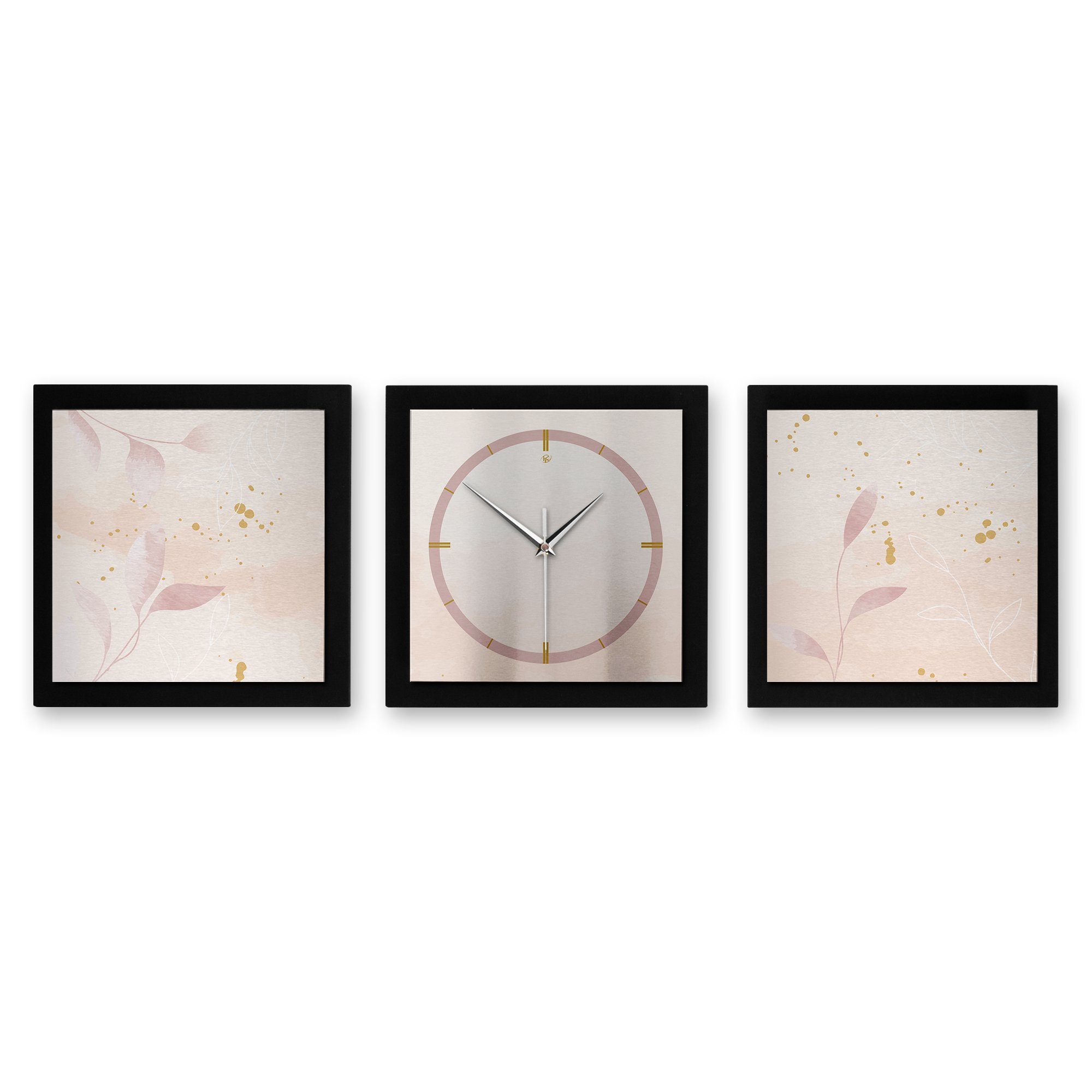 oder Wanduhr Pink Funk- Quarzuhrwerk; (ohne modern) (90x30cm) Kreative elegant, Pale Feder außergewöhnlich, Ticken; klein