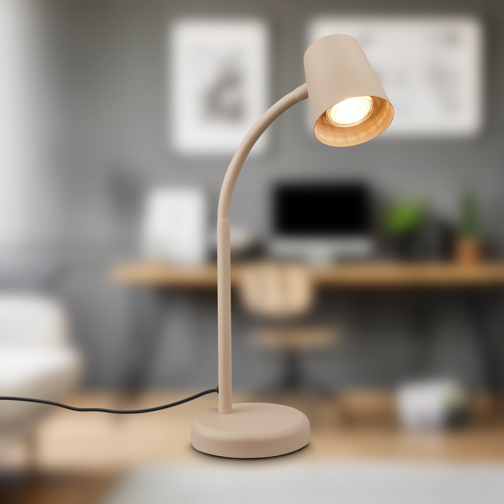 Briloner Leuchten Tischleuchte LED Tischlampe Bürolampe Homeoffice Schreibtischlampe Kinderzimmer, ohne Leuchtmittel, 2700K - Extra - Warmweiß