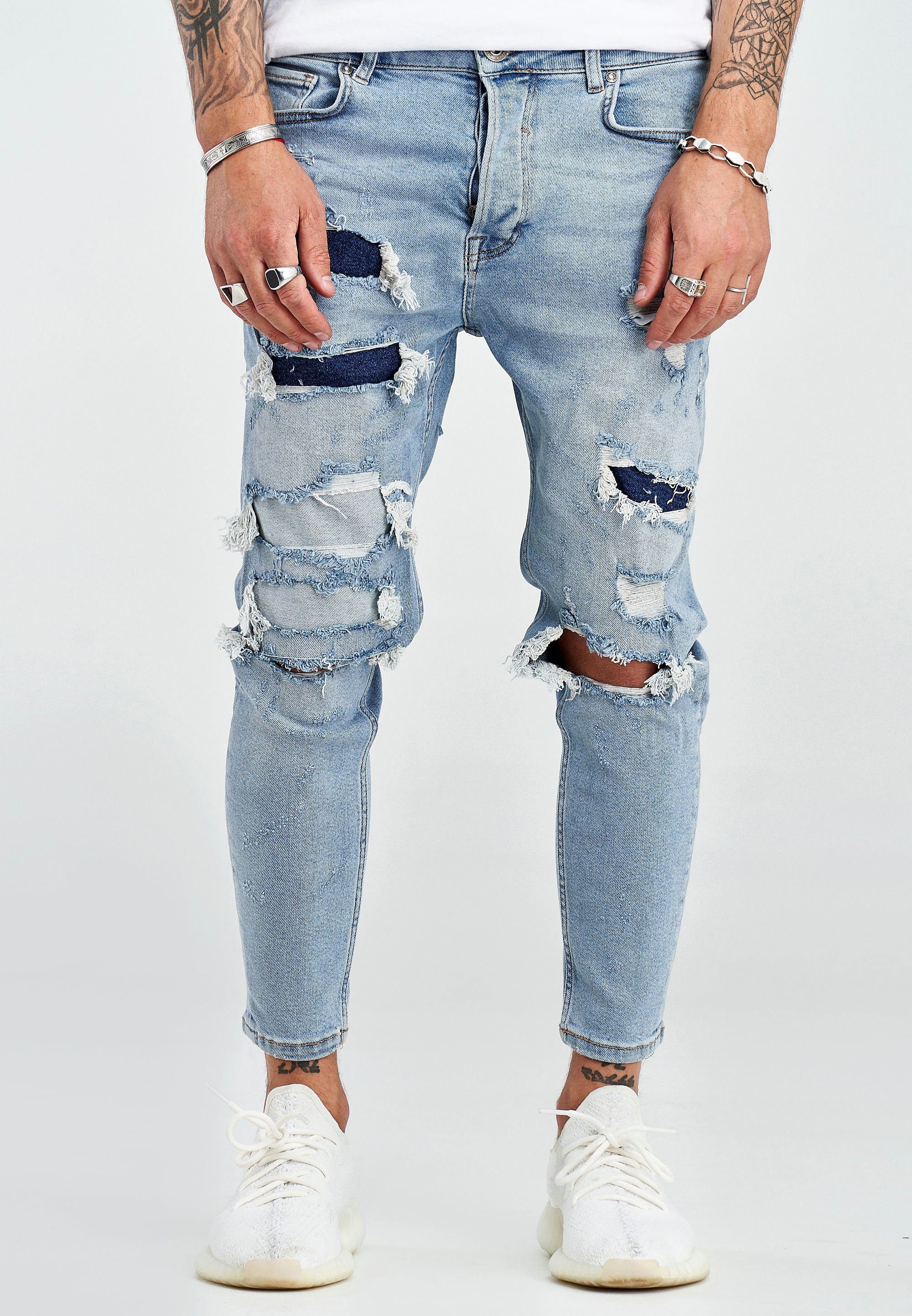 2Y Premium Slim-fit-Jeans »KIAN« mit Destroyed-Elementen
