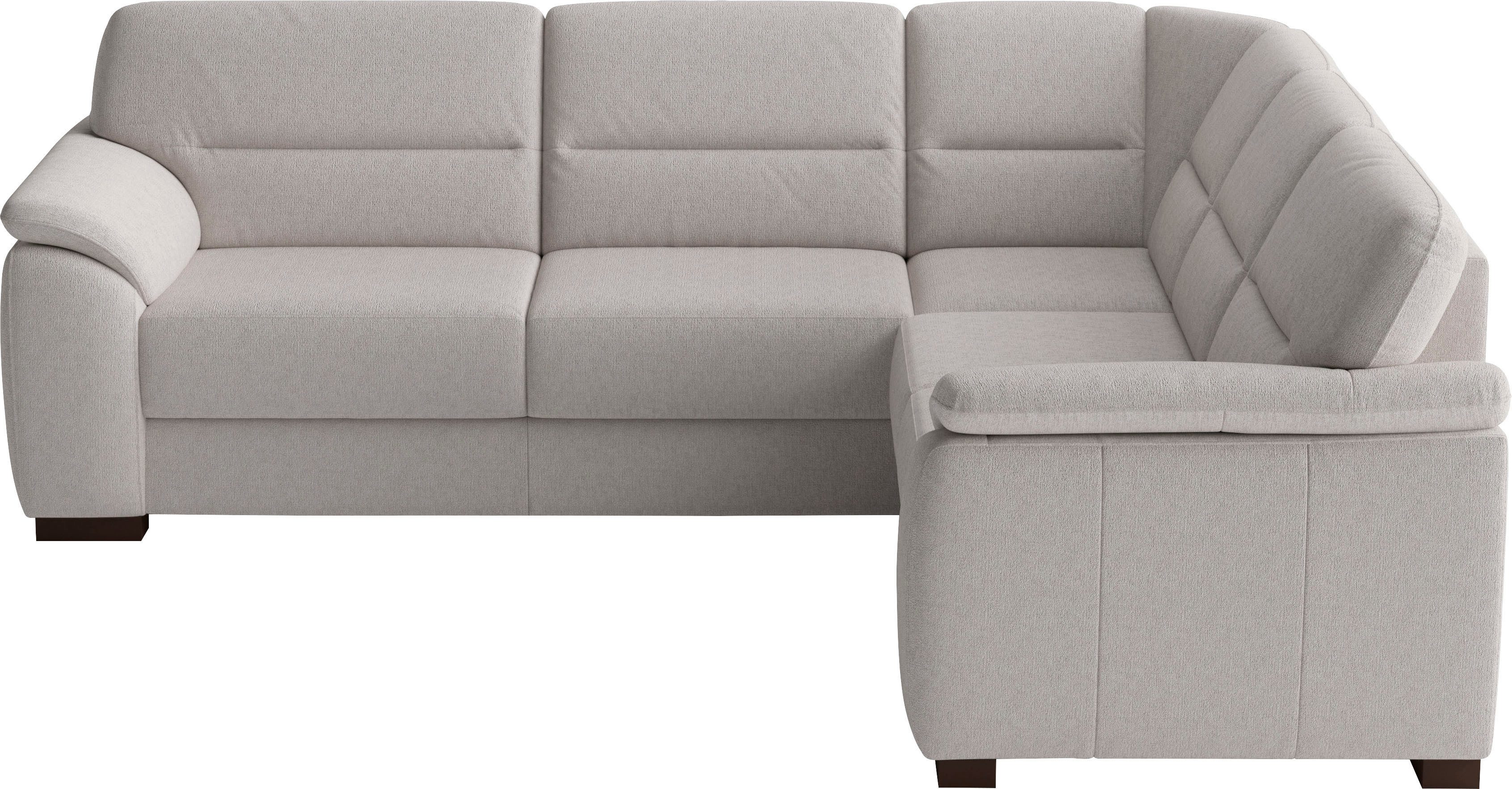 sit&more Ecksofa Montego L-Form, B: 256 cm, große Stoffauswahl, Komfortsitzhöhe 46 cm, mit Schlaffunktion, optional Schubkasten mit Stauraum