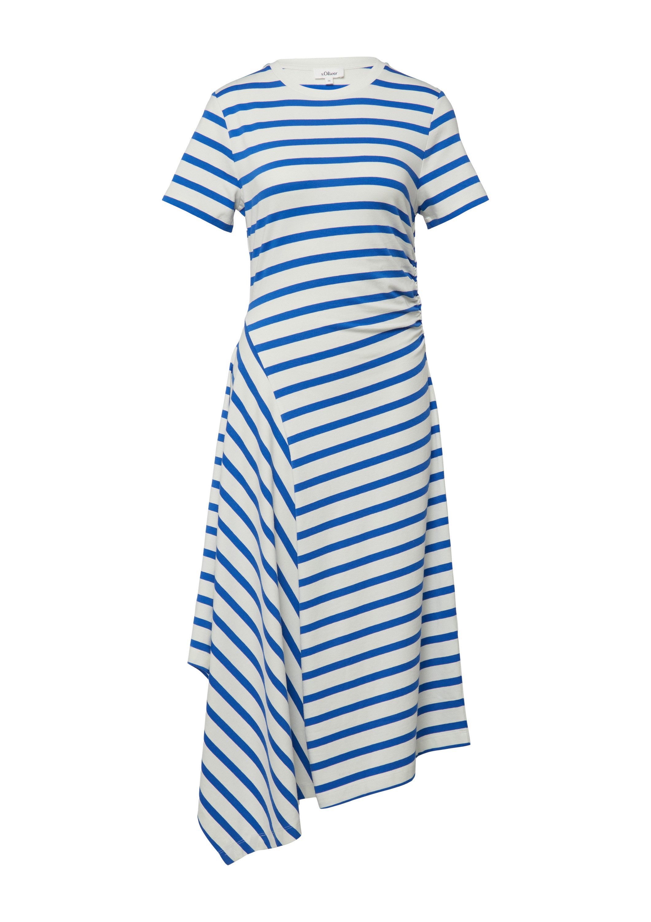 s.Oliver Midikleid Kleid Asymmetrisches Jerseykleid mit Raffung