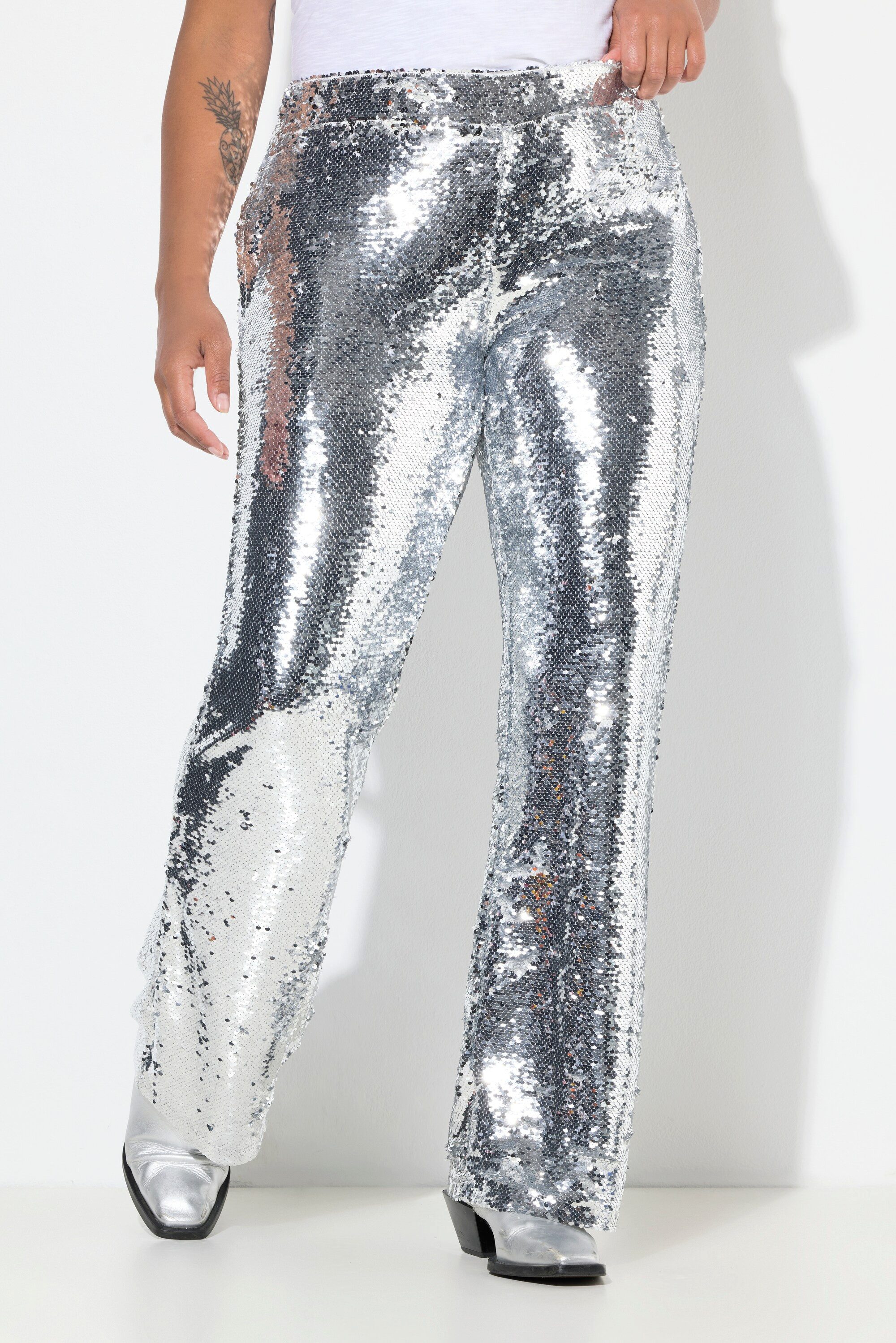 Angel of Style Funktionshose Hose flared Legs Pailletten Schlag