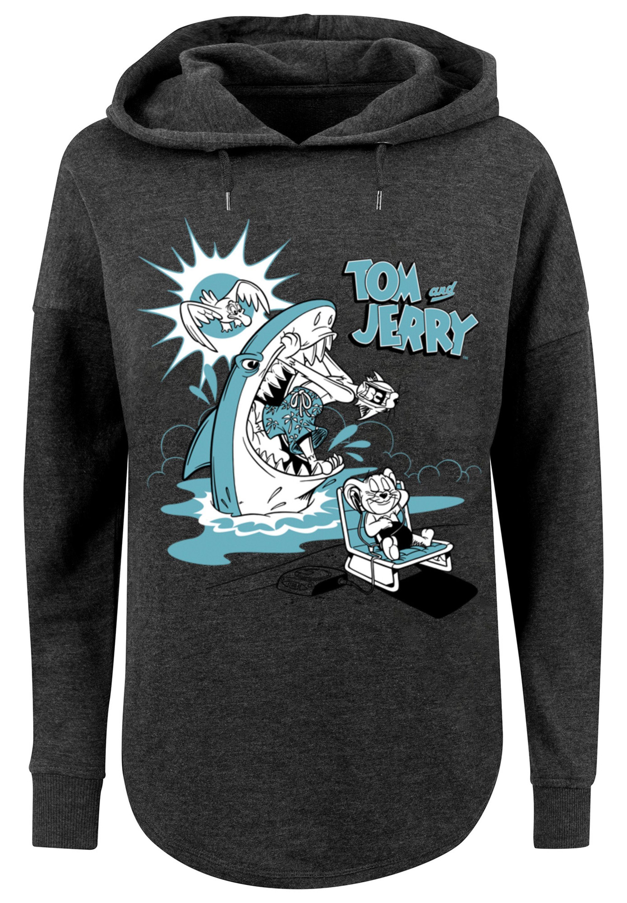 F4NT4STIC Kapuzenpullover Damen Tom And Jerry Summer Shark with Ladies Oversized Hoody (1-tlg)