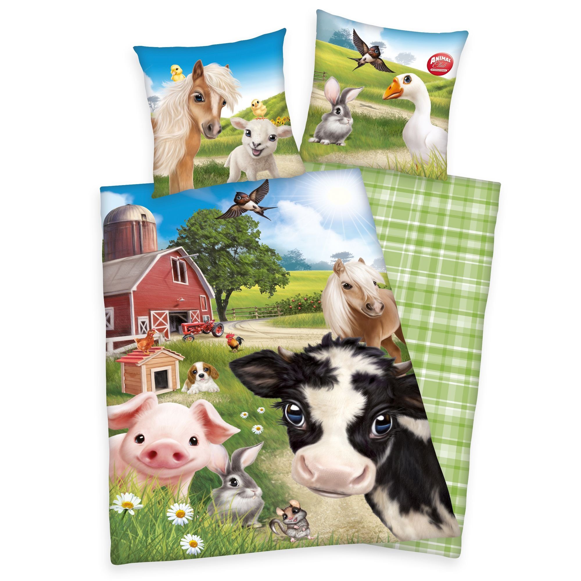 Kinderbettwäsche Herding Bettwäsche Farm World Bauernhof Tiere 135 x 200 cm 100% Baumwolle