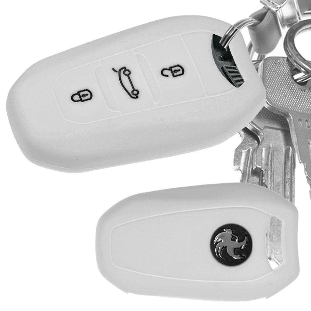 4008 DS4 DS6 Softcase 508 C4 Weiß, für Silikon DS5 Schlüsseltasche mt-key Citroen 208 DS7 2008 Schutzhülle KEYLESS Peugeot Autoschlüssel
