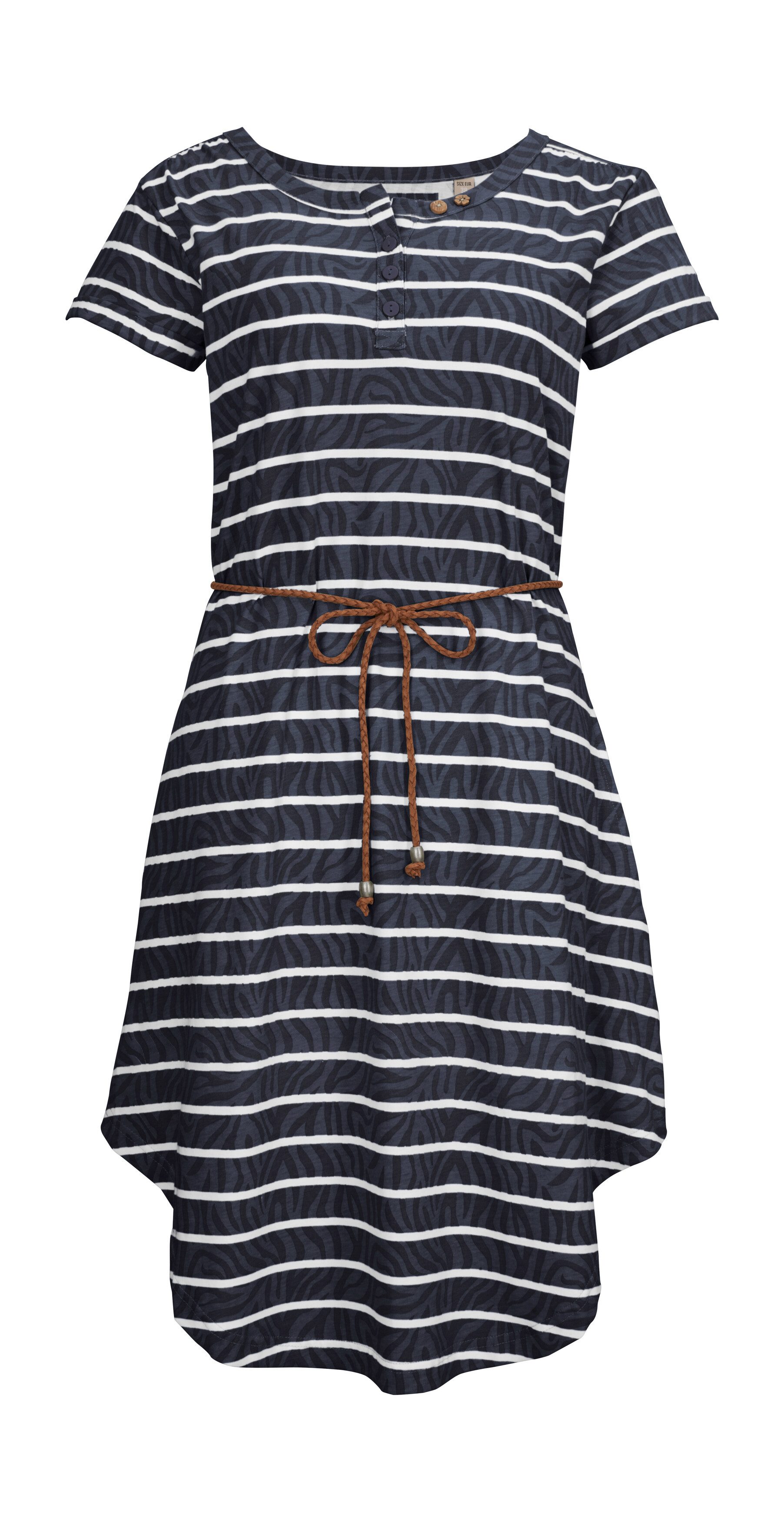 G.I.G.A. DX by killtec Sommerkleid GS 31 WMN DRSS Gestreiftes Baumwollkleid mit Bindegürtel und Zierknöpfen