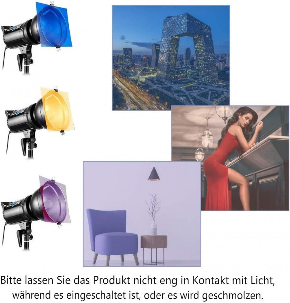 FELIXLEO 22 Stück Farbfolien Gel Farbfilter 11 Farben Fotografie Farbige Folie Farbfilter