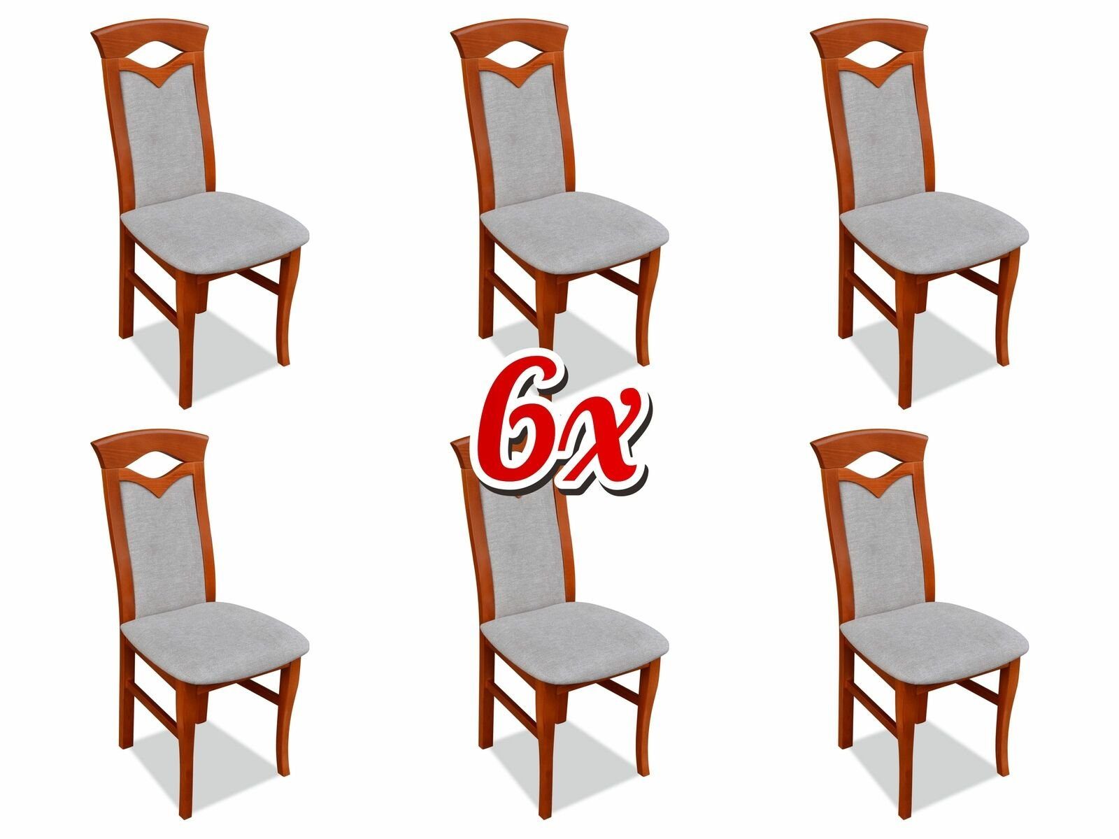 JVmoebel Stuhl, Polsterstuhl Sessel Textil Sitz Sessel Set Neu Küche Stuhl Esszimmer 6x Stühle